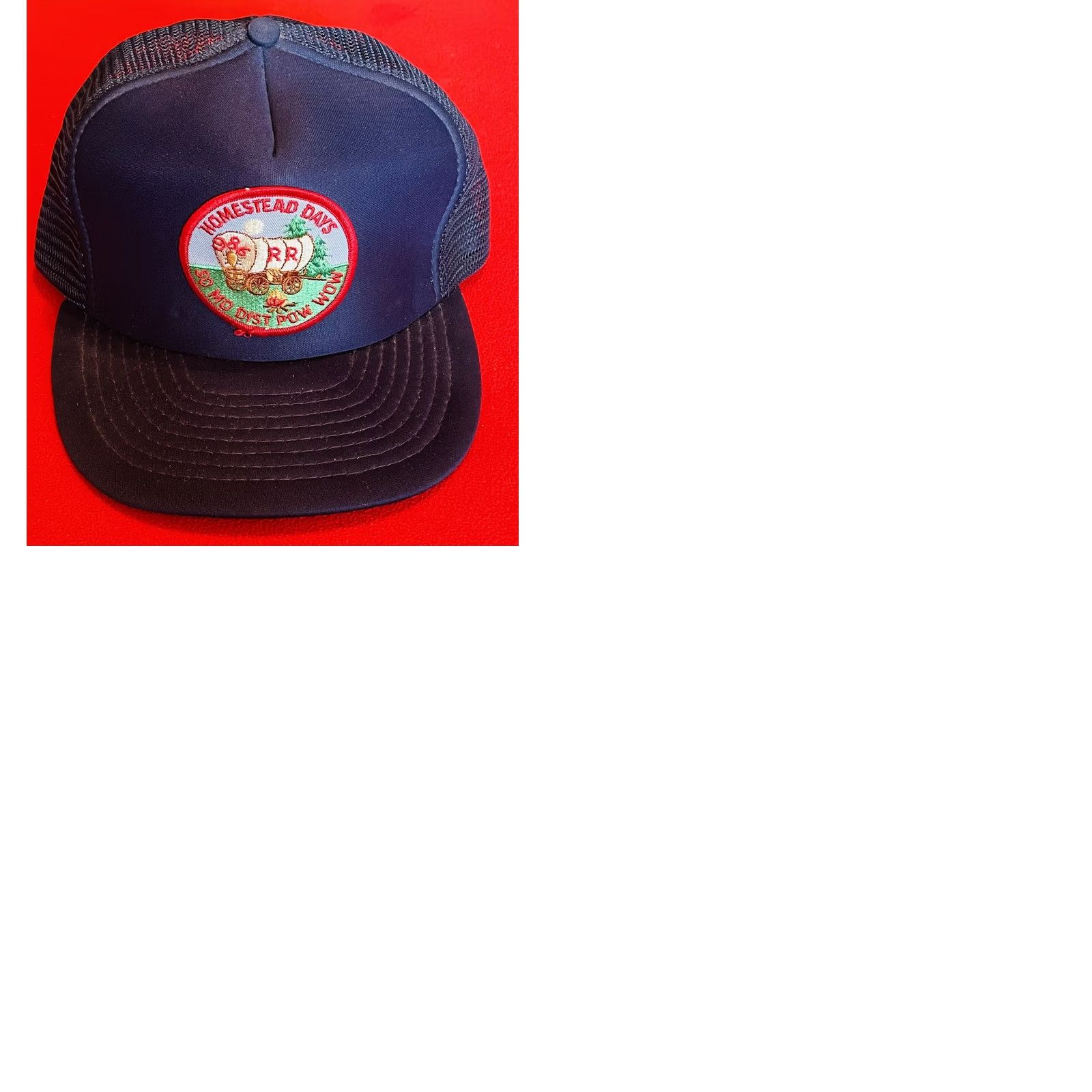 Vintage VINTAGE Snap-Back Men Baseball Cap Adjustable Blue Homestead Days 1986 Pow Wow Logo Cap Mens Size ONE SIZE - 9 Thumbnail