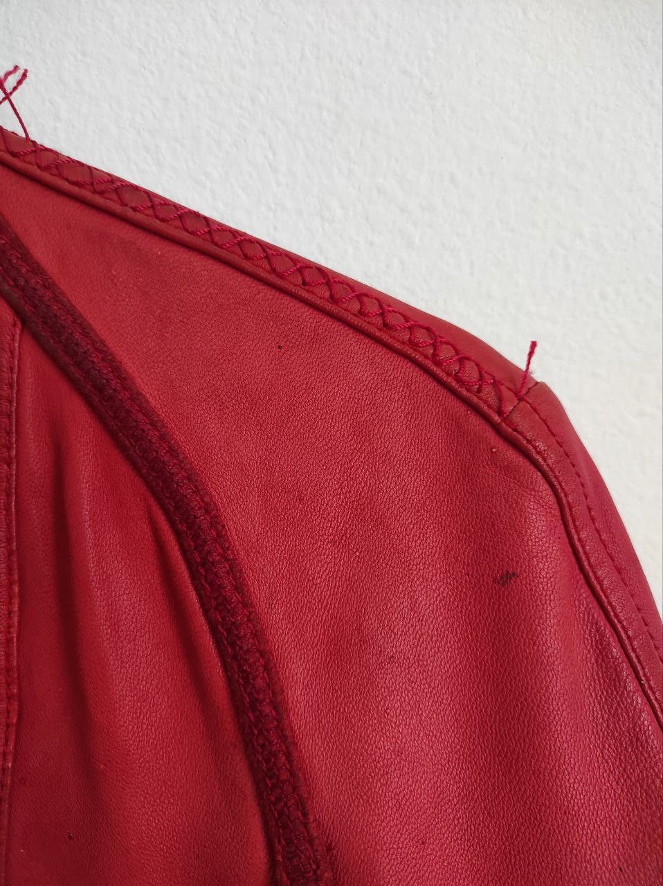 Marithe + Francois Girbaud Marithe Francois Girbaud Leather Red Bomber Jacket Size M-L Size L / US 10 / IT 46 - 9 Thumbnail