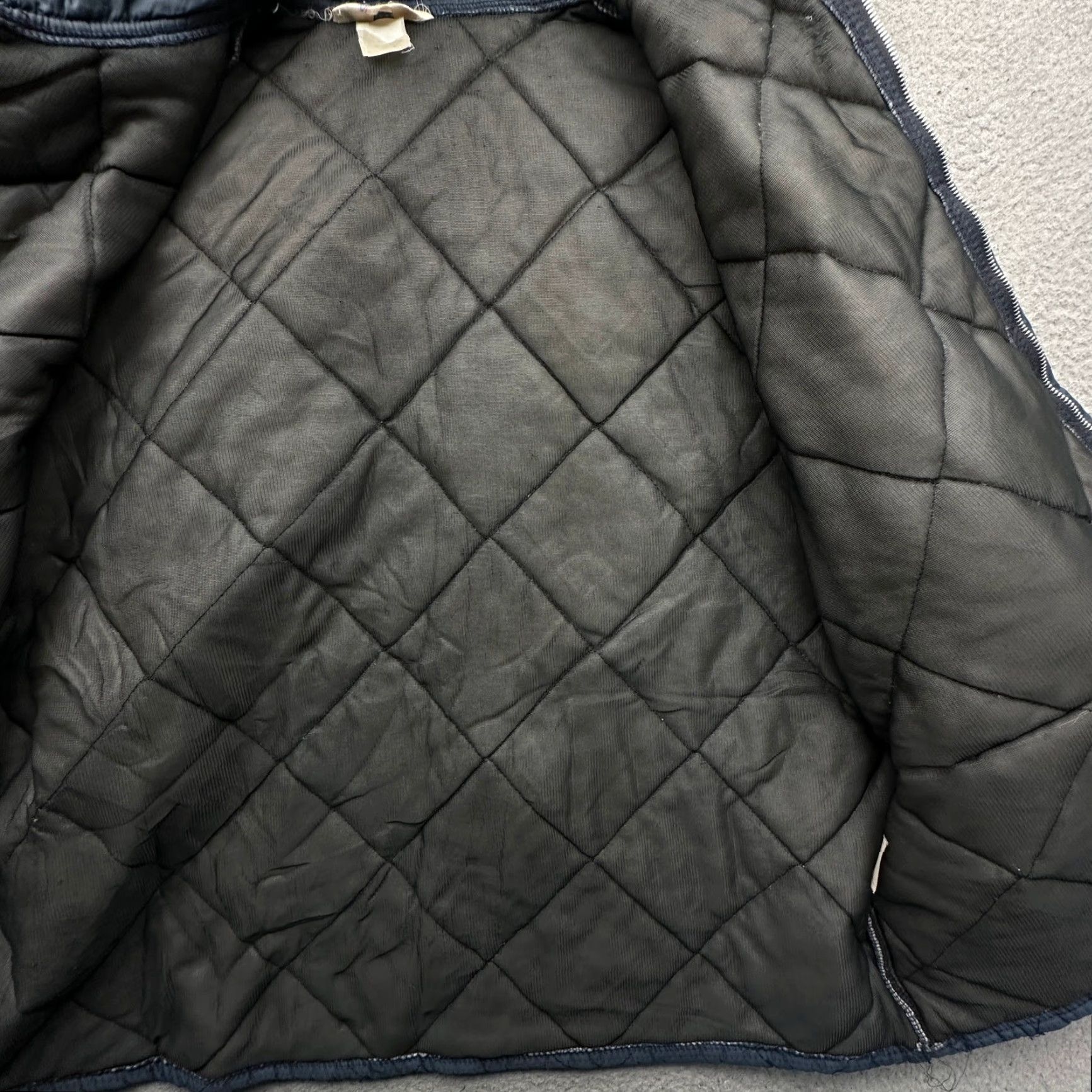 Vintage VINTAGE Big Smith Quilted Work Jacket Mens XXL Navy Blue Snap Zip Liner 70s 80s Bomber Jacket Size US XXL / EU 58 / 5 - 6 Thumbnail