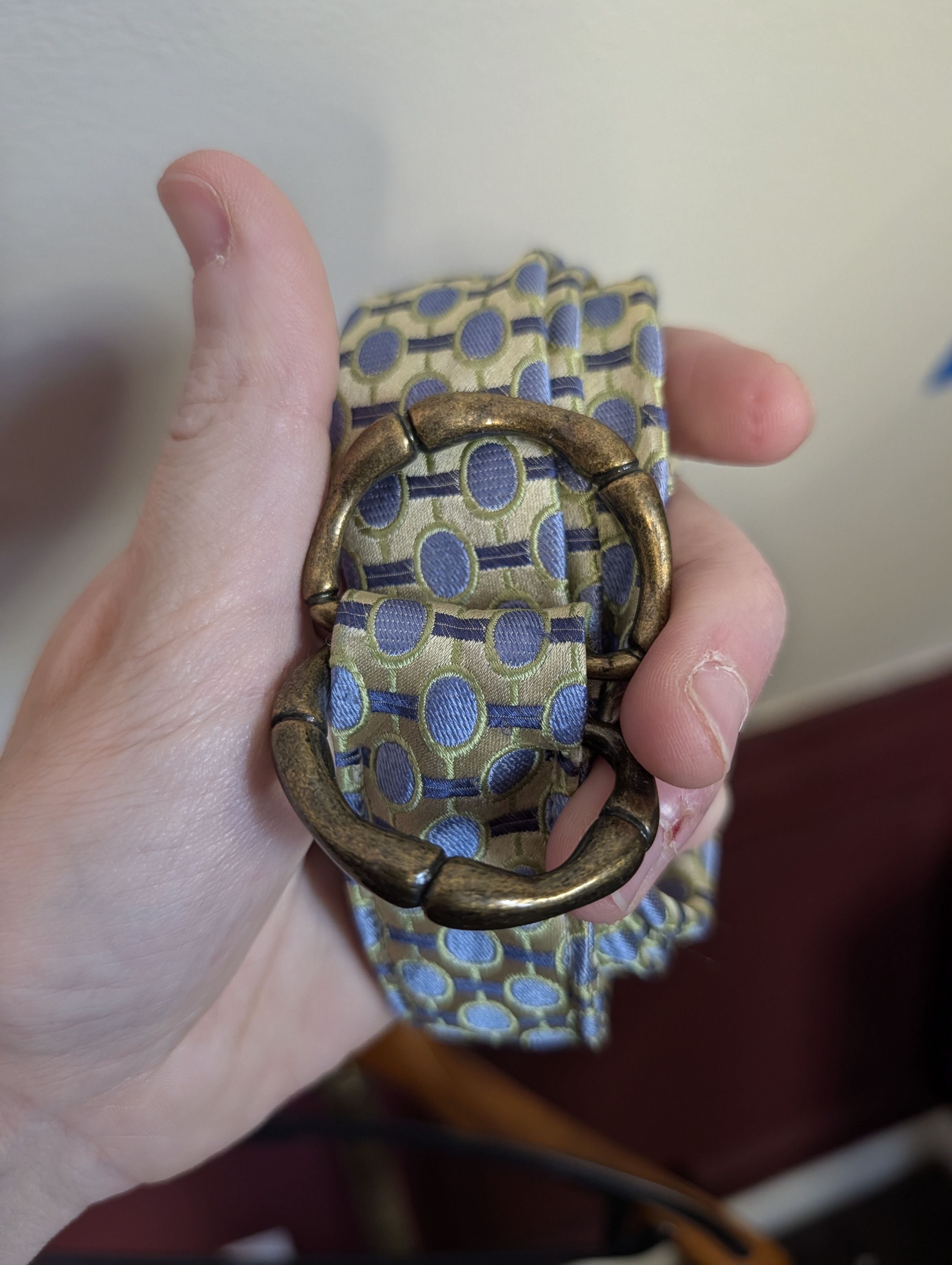 J.Crew Silk necktie belt adjustable w brass boned buckles Size ONE SIZE - 3 Thumbnail