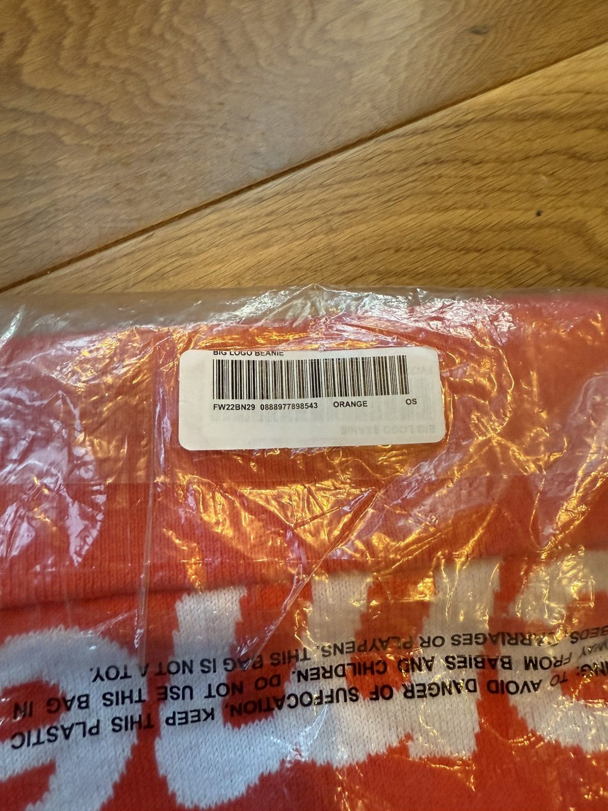 Supreme Supreme Big Logo Beanie FW22 Orange Size ONE SIZE - 3 Thumbnail