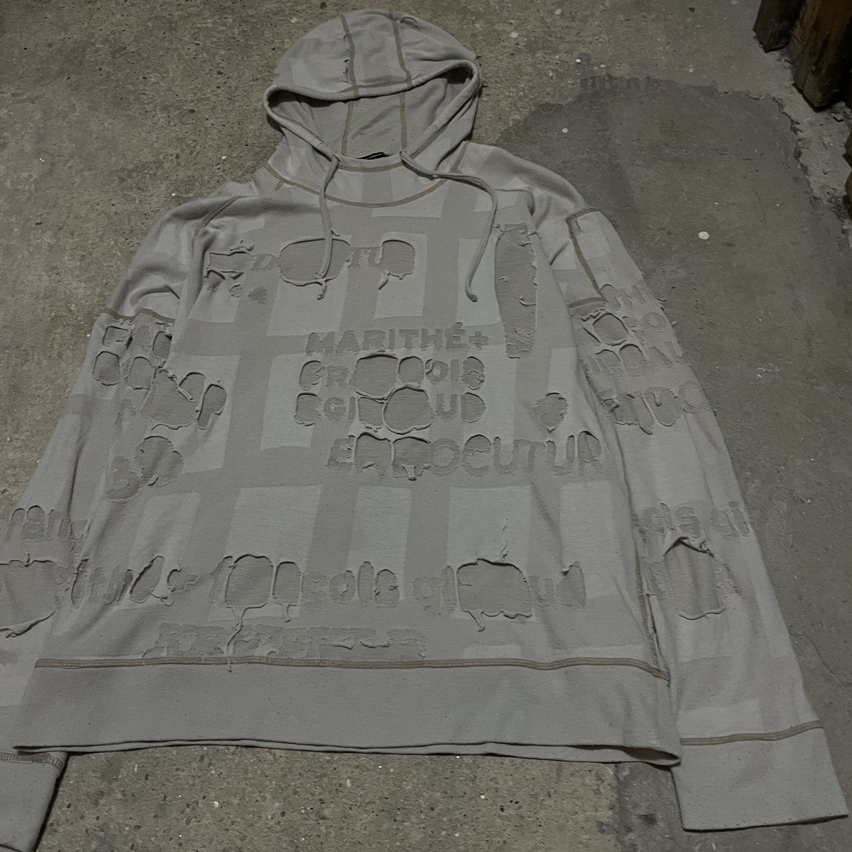 Marithe + Francois Girbaud Vintage Marithe Francois girbaud distressed mesh hoodie Size US XL / EU 56 / 4 - 4 Thumbnail