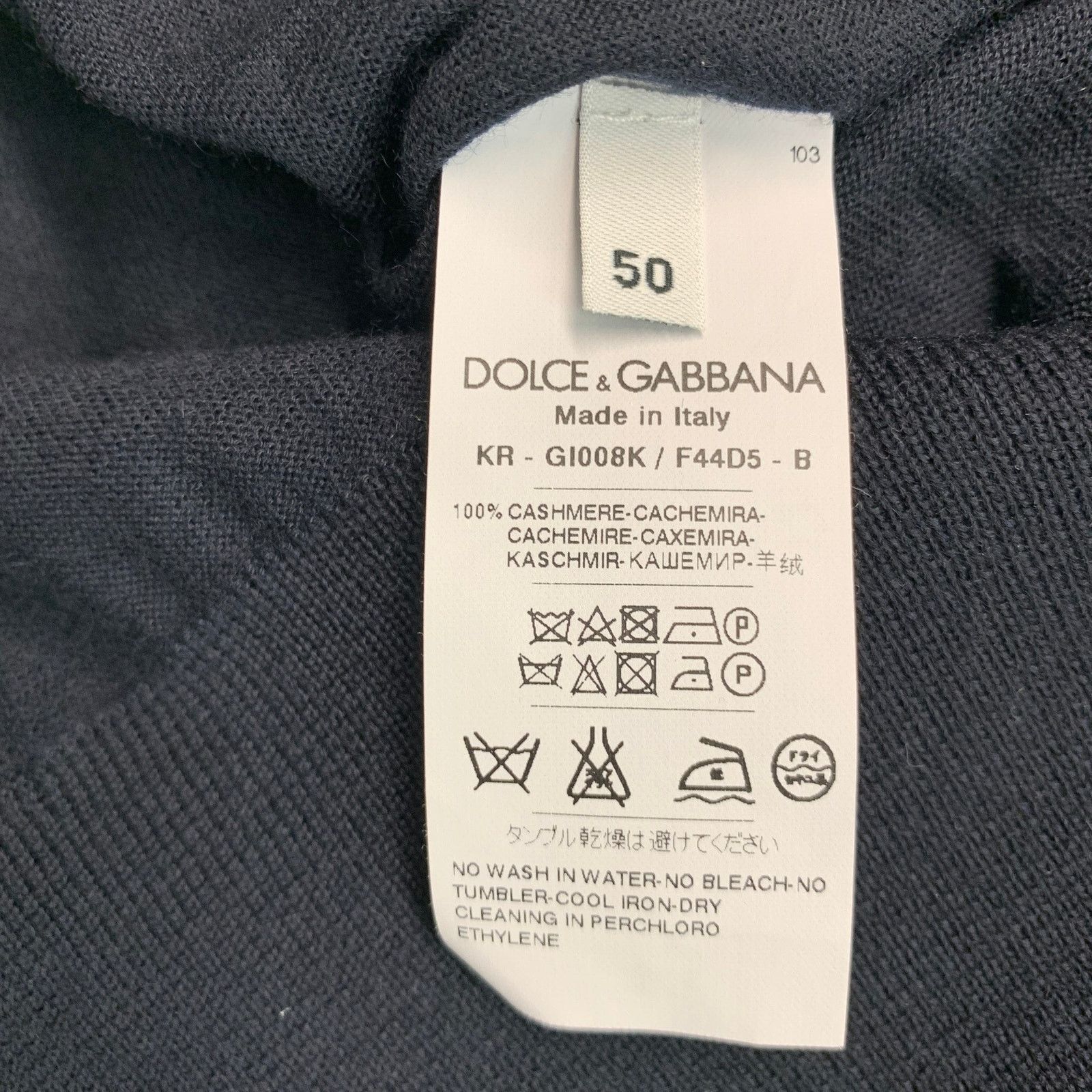 Dolce & Gabbana DOLCE & GABBANA Size M Navy Knit Cashmere Crew Neck Pullover Size US M / EU 48-50 / 2 - 6 Thumbnail