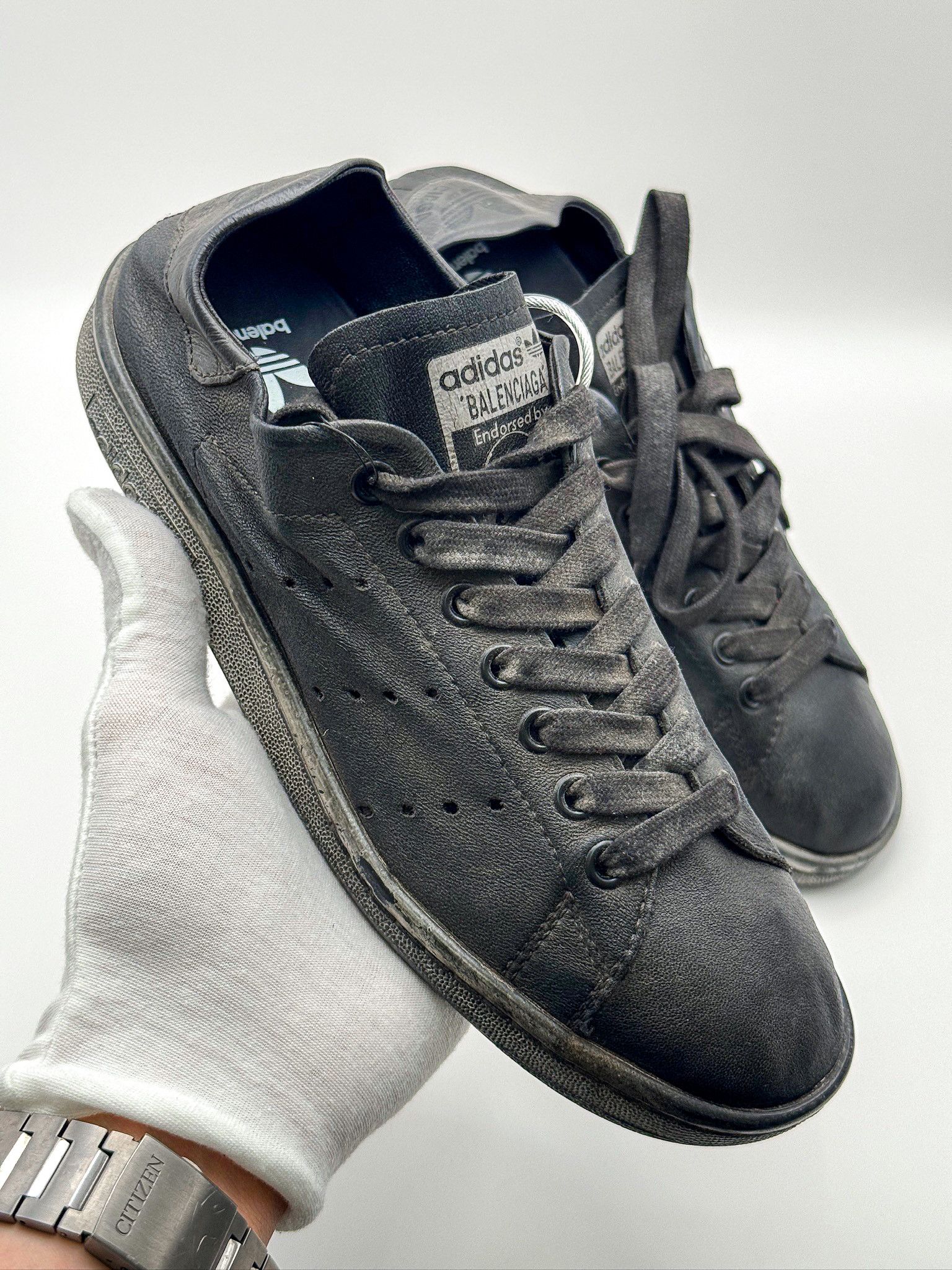 Adidas × Balenciaga Balenciaga x Adidas Stan Smith Distressed Leather Sneakers Size US 6 / IT 36 - 2 Thumbnail