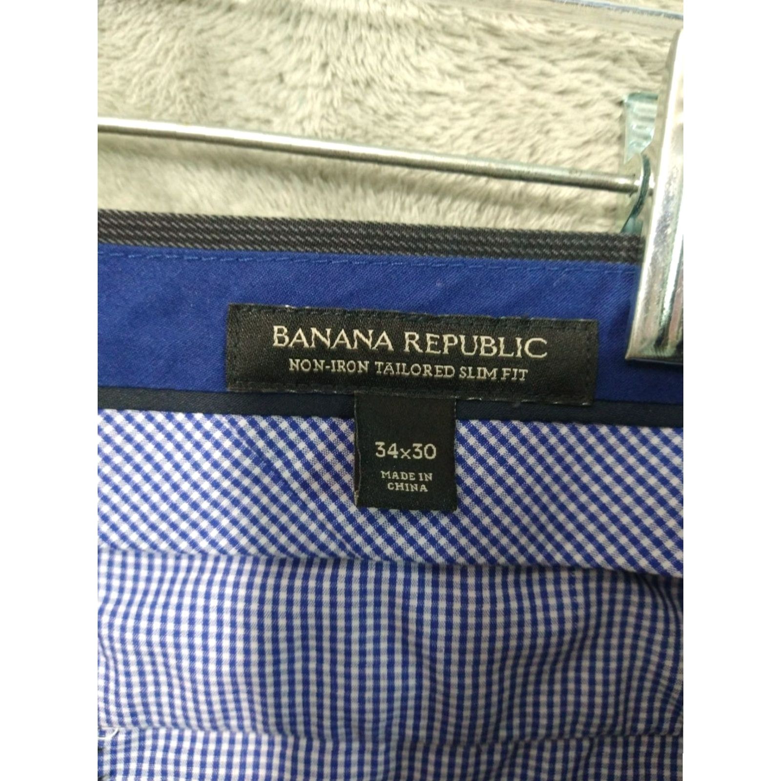Banana Republic Banana Republic Pants Mens 34x30 Gray Pinstriped Chino Slim Fit Flat Front City Preppy Mens Size US 34 / EU 50 - 7 Thumbnail