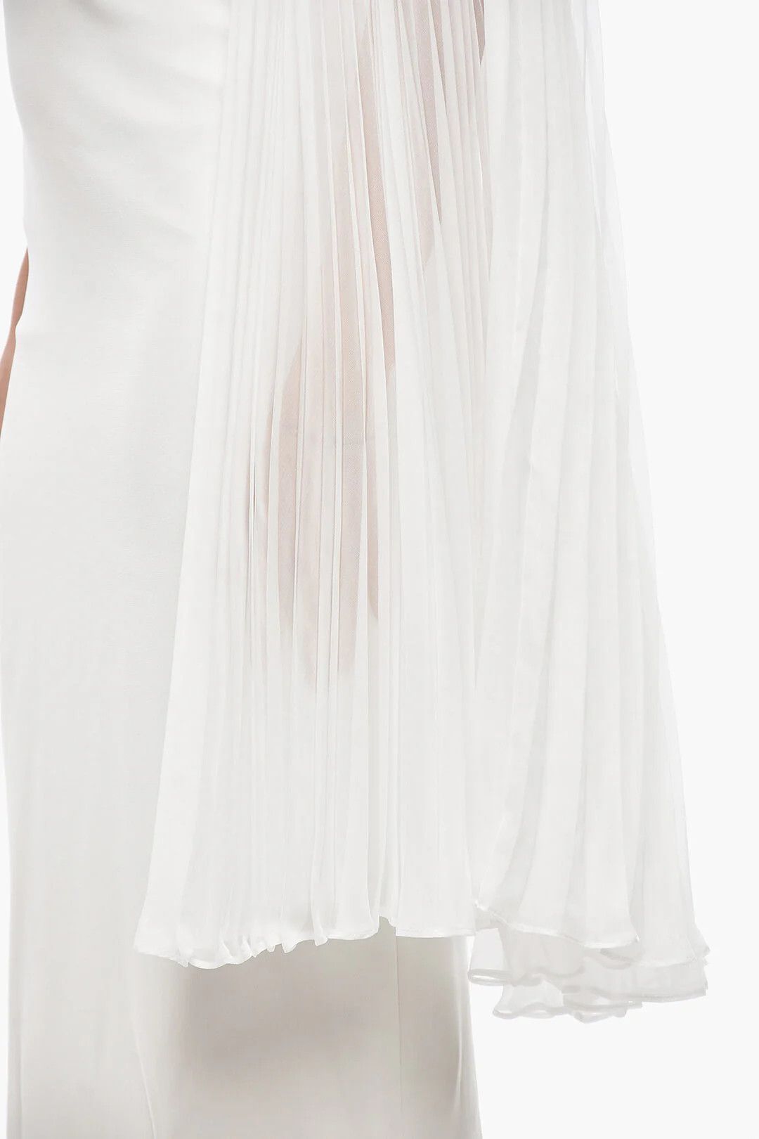 Max Mara og1mm0426 One-Shoulder Mermaid Dress in White Size S / US 4 / IT 40 - 3 Thumbnail