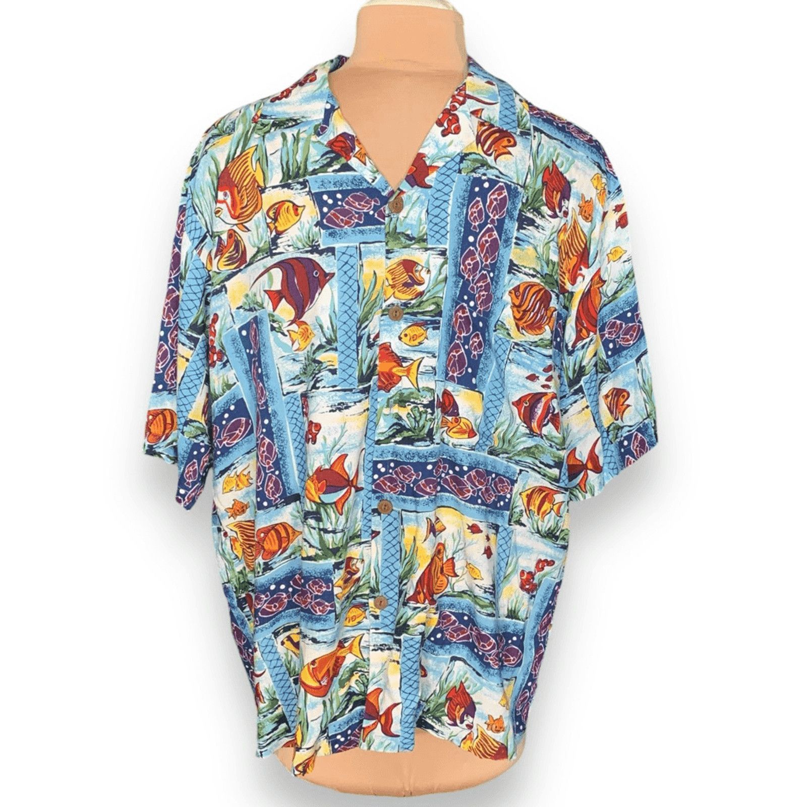 Vintage Vintage 90s Joe Kealoha Hawaiian Shirt Tropical Fish Print Size US L / EU 52-54 / 3 - 10 Thumbnail