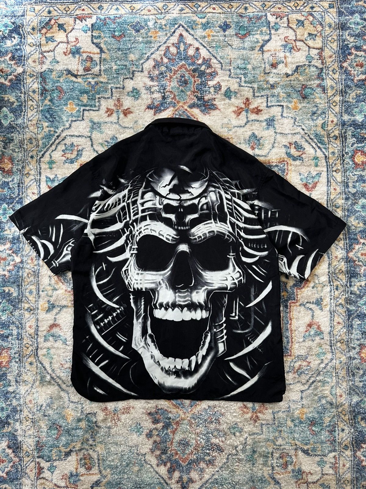 Mecca × Vintage Vintage Mecca Y2K Skull All Over Print Button-up Shirt Large Size US L / EU 52-54 / 3 - 2 Thumbnail