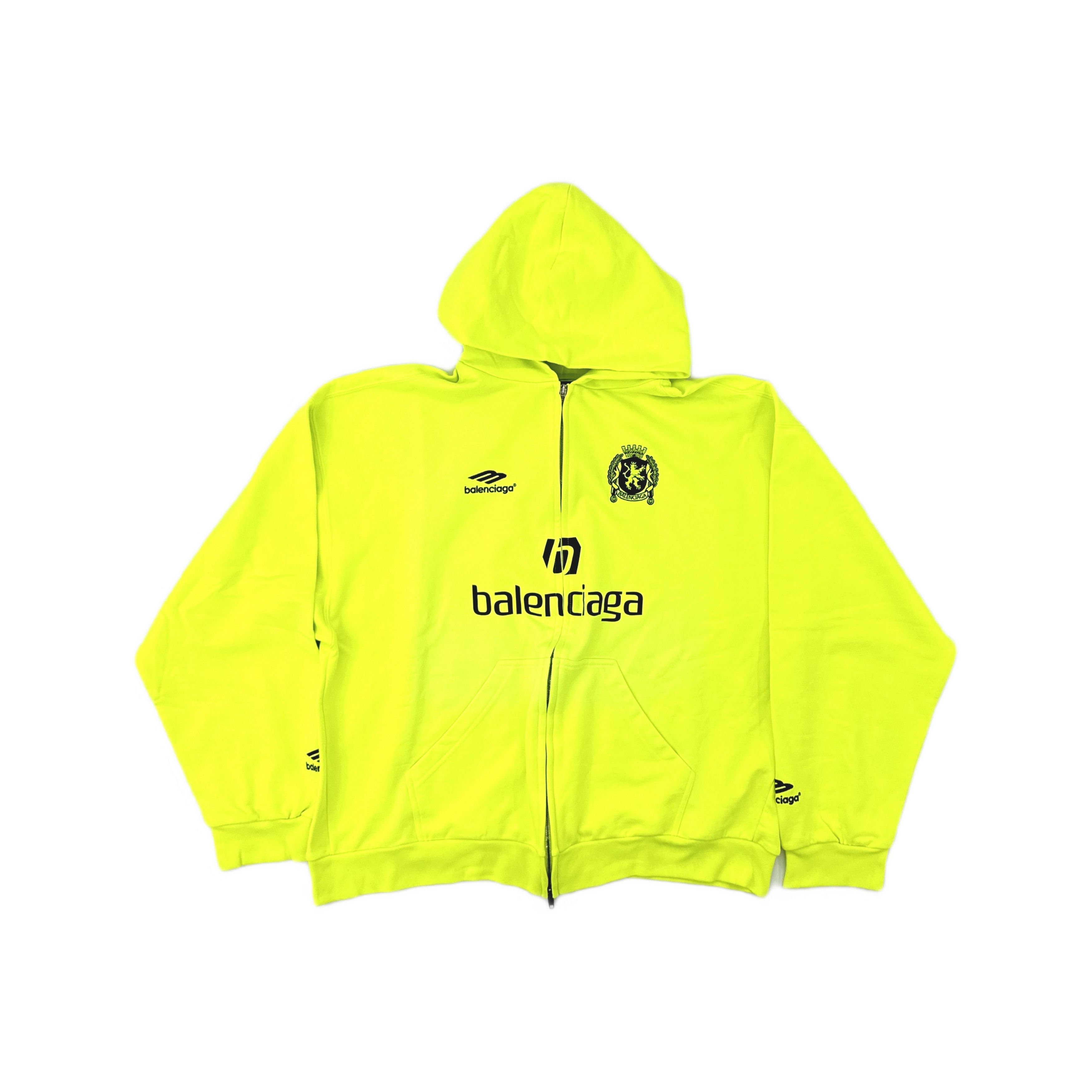 Balenciaga balenciaga paris soccer zip-up oversized hoodie | Grailed