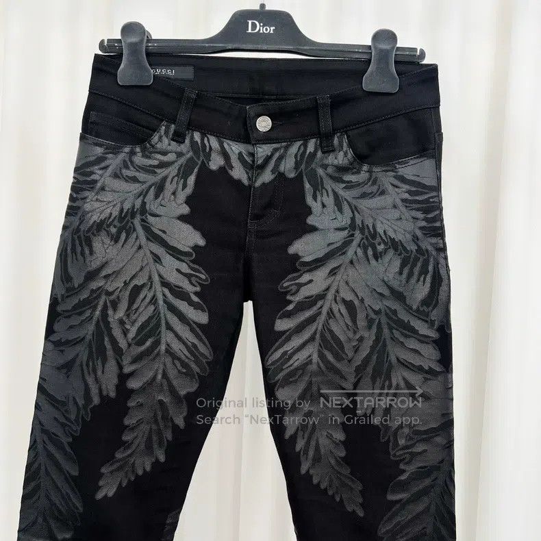 Gucci Gucci Printed leather brand letter denim trousers Size US 38 / EU 54 - 3 Thumbnail