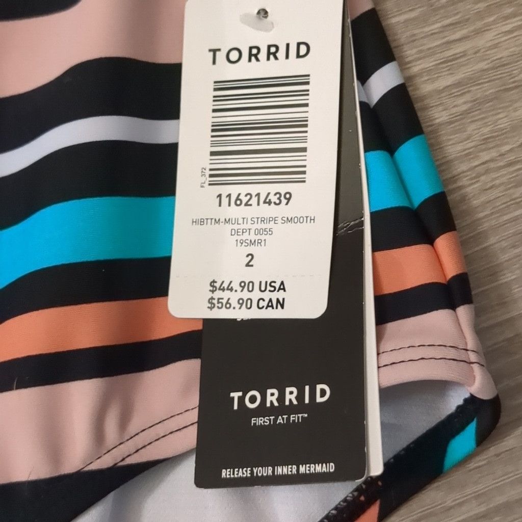 Torrid Torrid multi stripe smooth swim bottoms size 2 Size ONE SIZE - 5 Thumbnail