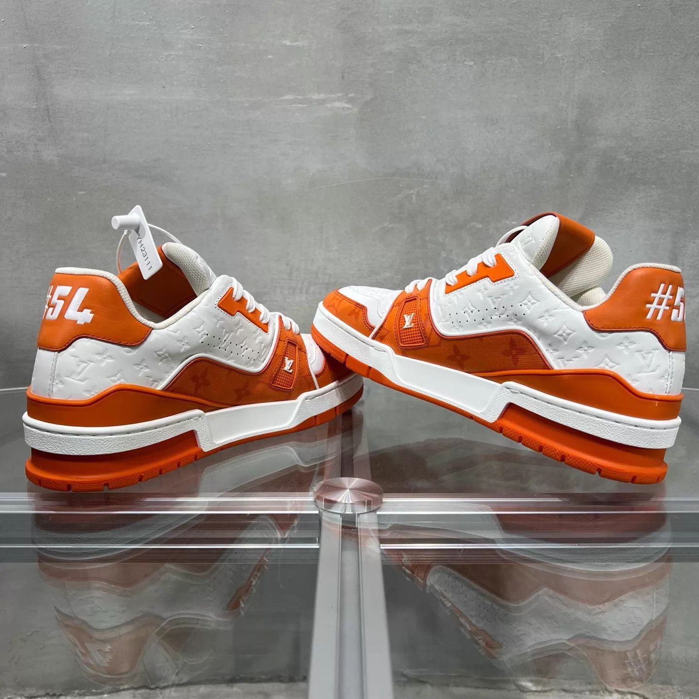 Louis Vuitton LV Trainer White Orange AOP UK5/39 Size US 6 / EU 39 - 5 Thumbnail