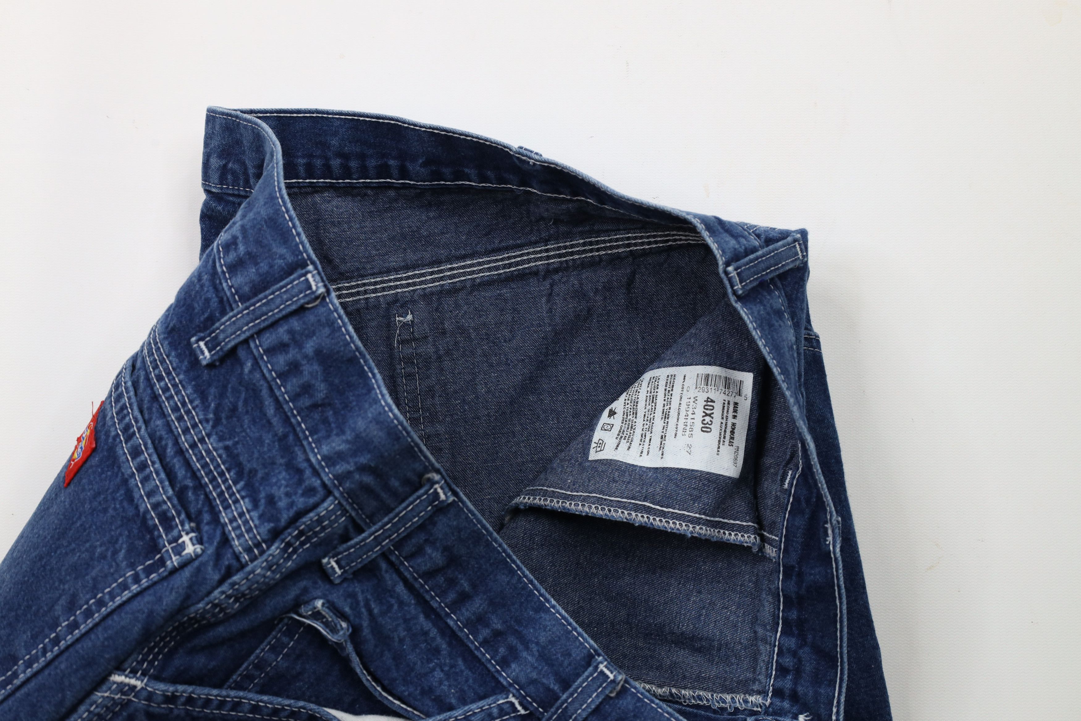 Dickies × Vintage Vintage 90s Dickies Spell Out Wide Leg Dungaree Denim Jeans Size US 40 / EU 56 - 8 Thumbnail