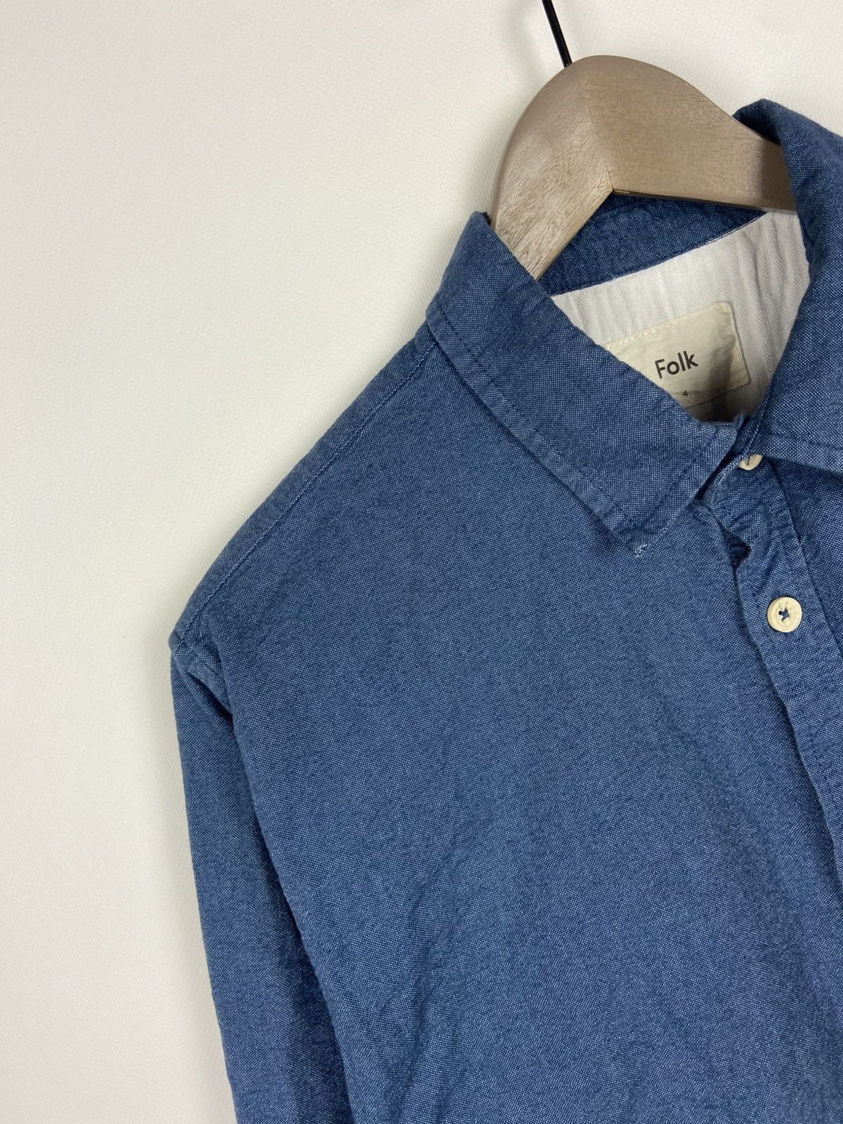 Folk Folk Button-Up Shirt Blue Cotton Pocket Designer Sz 4 Size US M / EU 48-50 / 2 - 4 Thumbnail
