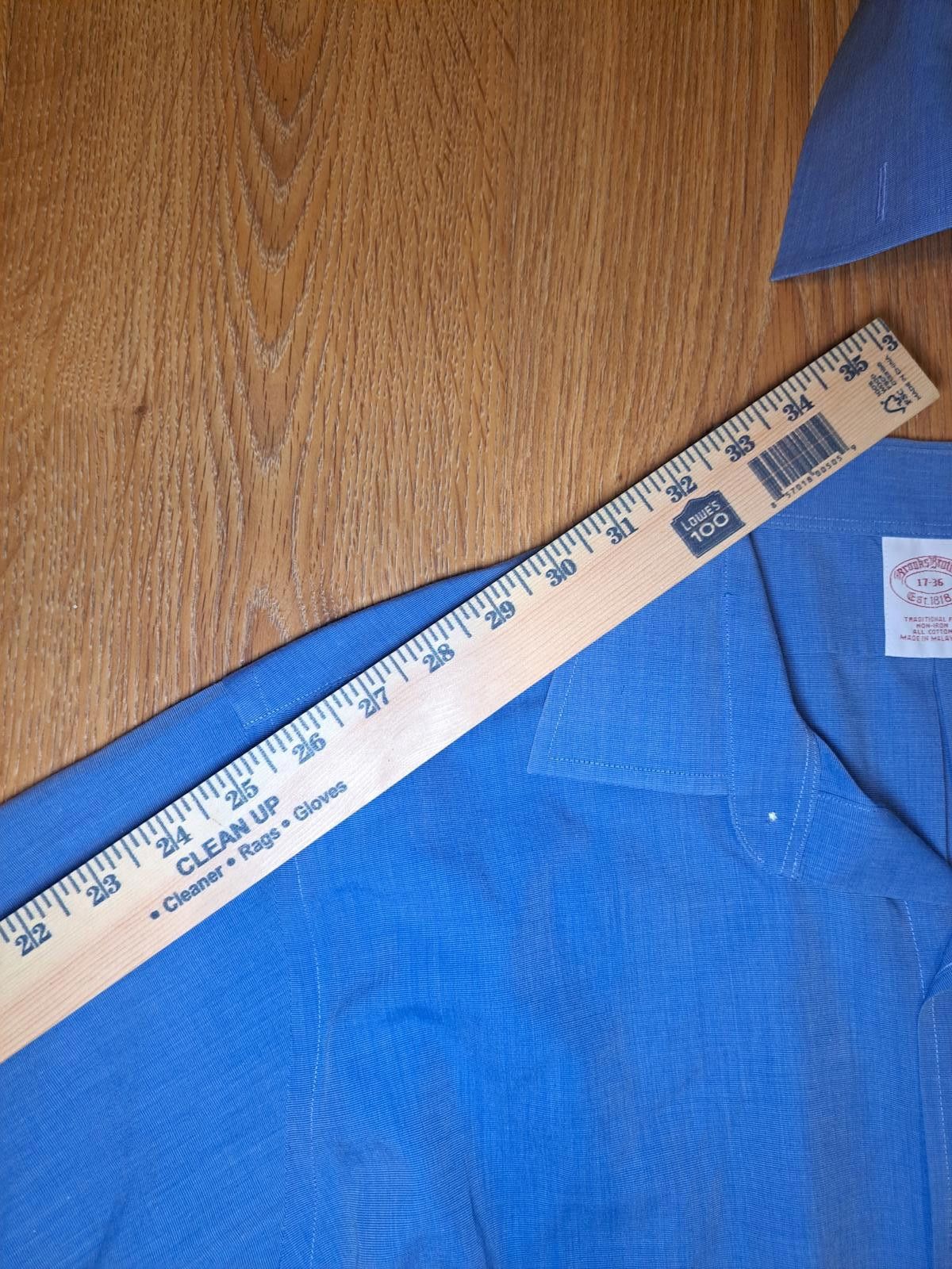 Brooks Brothers Brooks Brothers Dress Shirt 17-36 XL Blue Cotton Non Iron Size 44R - 7 Thumbnail