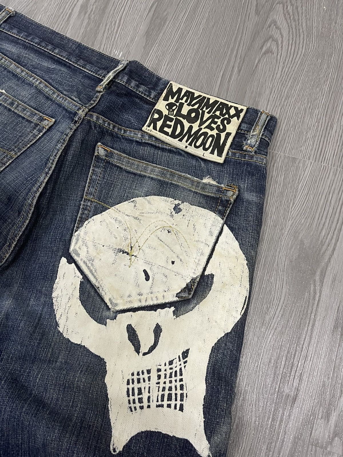 Japanese Brand × Redmoon Redmoon Selvedges Distressed Denim Size US 31 - 10 Thumbnail