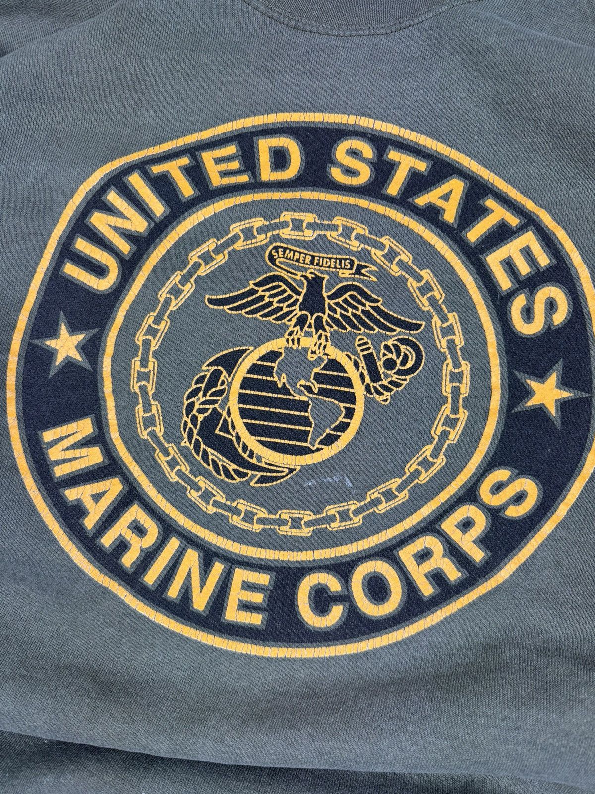 Vintage Vintage 90s United States Marine Corps USMC sweatshirt boxy Size US L / EU 52-54 / 3 - 7 Thumbnail