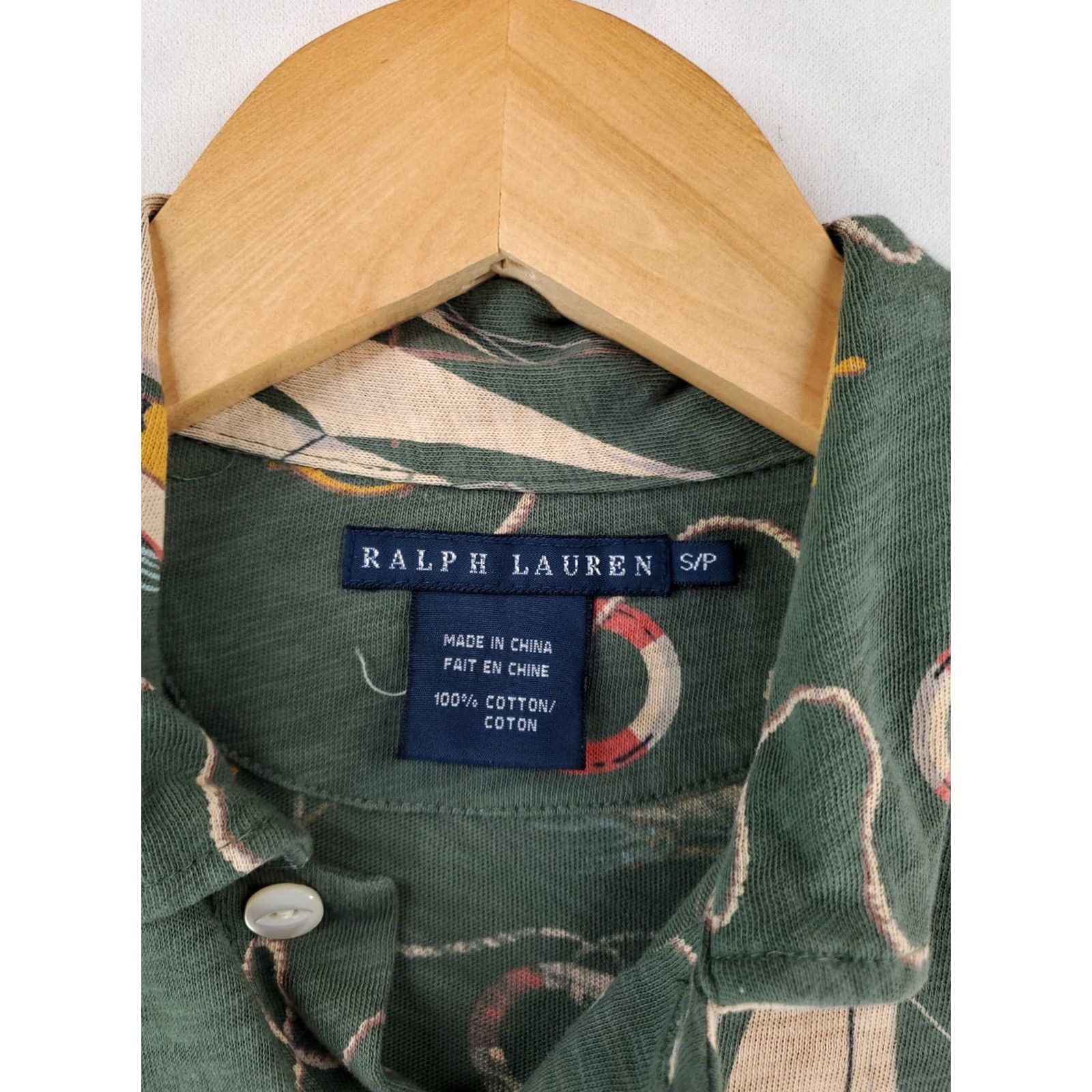 Ralph Lauren Ralph Lauren Polo Shirt AOP Sailboat Short Sleeve Green Mens S Shirt Size US S / EU 44-46 / 1 - 2 Thumbnail
