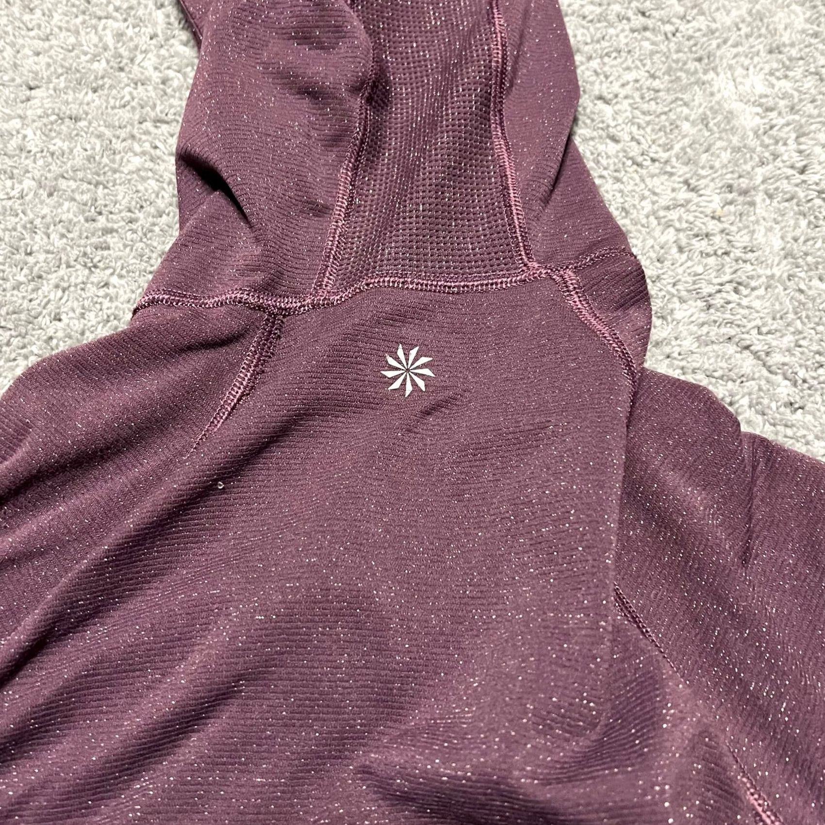 Athleta Athleta Hoodie Womens XS Seamless Shimmer Hoody Full Zip Ruched Purple Womens XS Hoodie Purple Size XS / US 0-2 / IT 36-38 - 4 Thumbnail