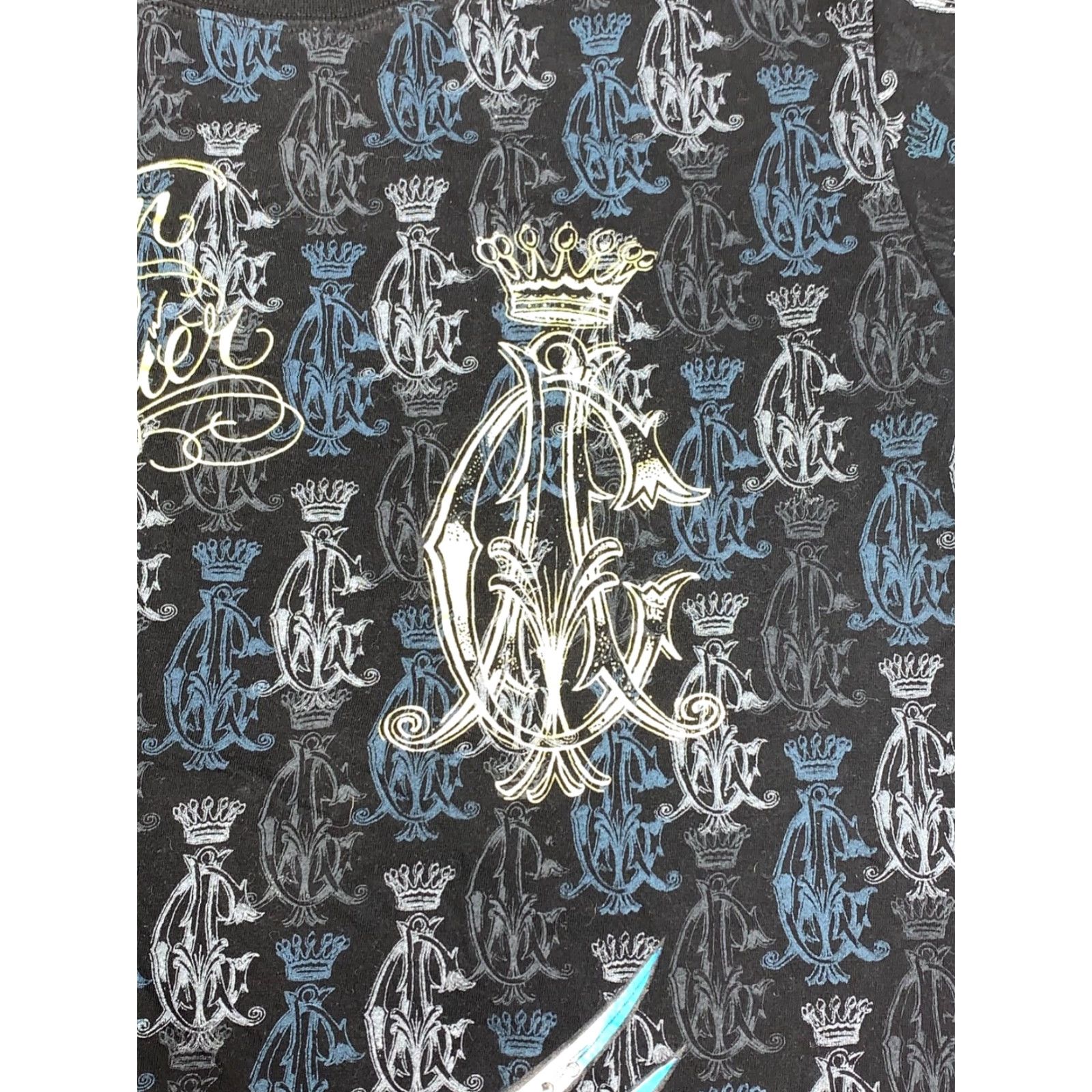 Vintage Christian Audigier Los Angeles Graphic Shirt Mens M Black Grenade Wings Tattoo Skull Designer T-Shirt Short Sleeve Size US M / EU 48-50 / 2 - 4 Thumbnail