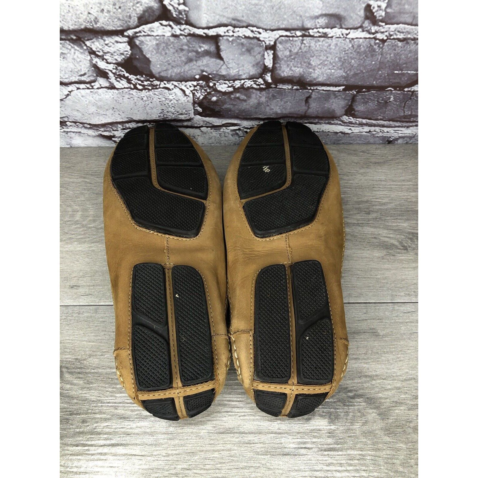 Clarks Clarks England Tan Nubuck Leather Slip On Driving Loafers Sh Size US 11 / EU 44 - 10 Thumbnail