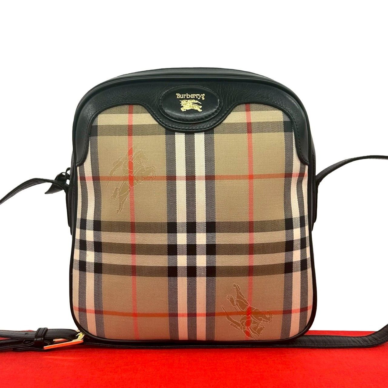 Burberry Burberry Burberry Check Canvas Leather Shoulder Bag Textile Shoulder Bag DUTY FREE for USA Size ONE SIZE - 1 Thumbnail