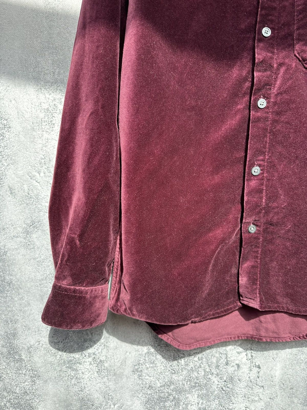 H&M H&M Velour Button Up Shirt Long Sleeve Old Money Burgundy Size US S / EU 44-46 / 1 - 7 Thumbnail