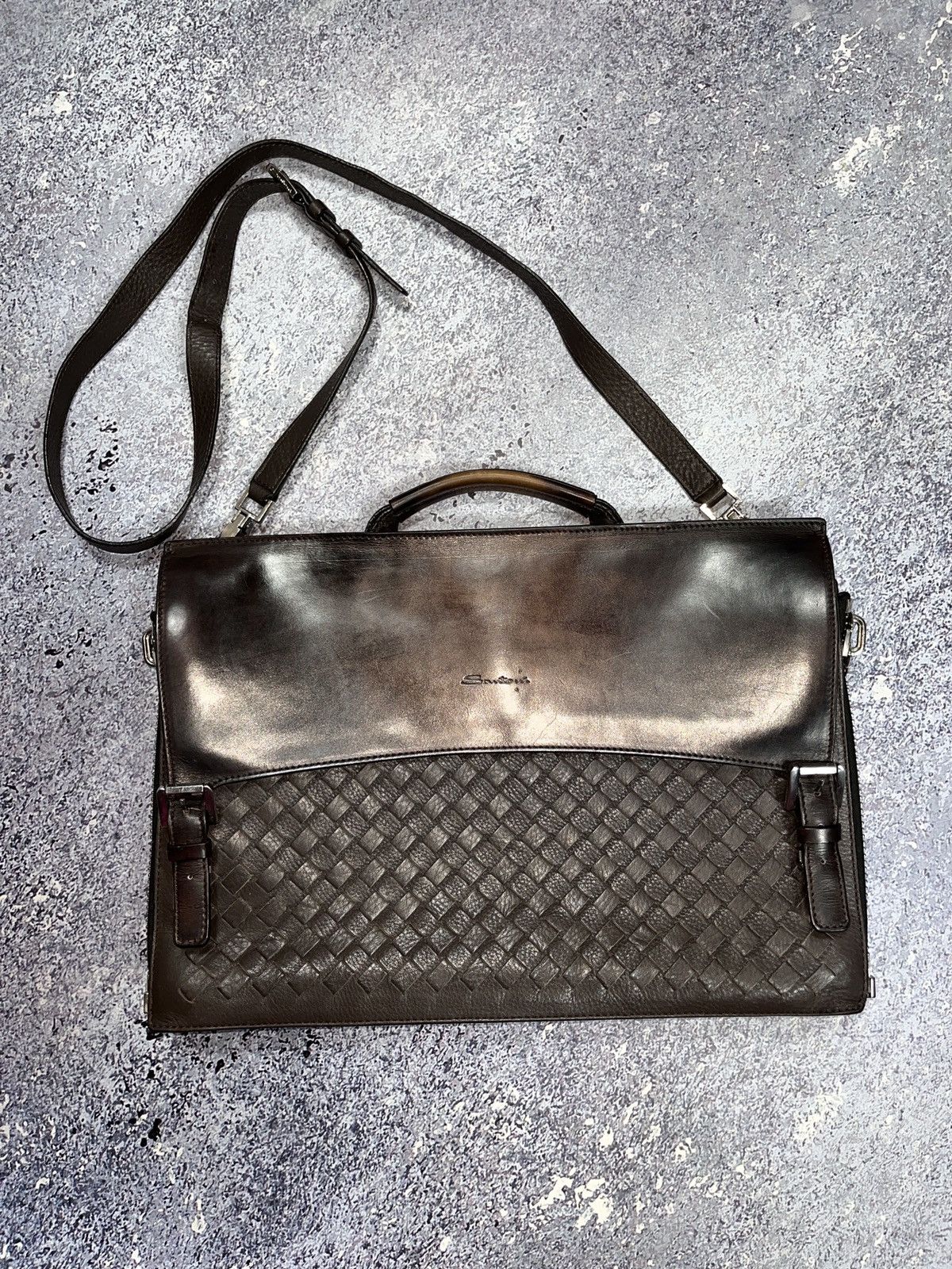Santoni SANTONI Leather shoulder bag classic Bottega Veneta Style Size ONE SIZE - 2 Thumbnail