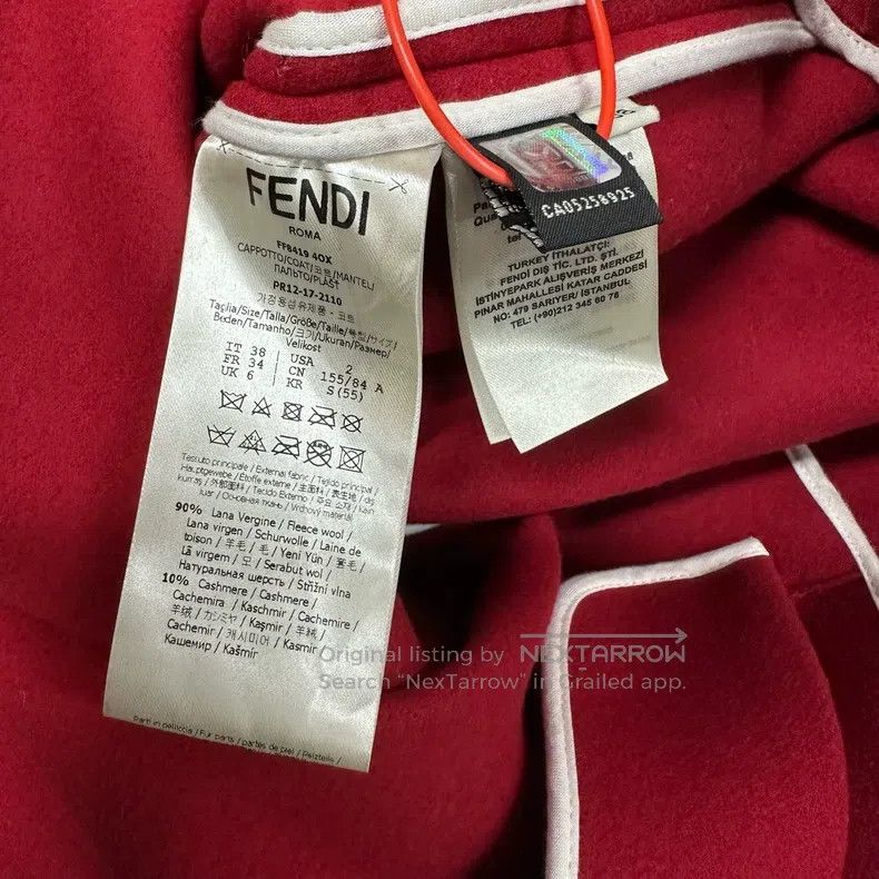 Fendi Fendi Show model red fur long cashmere coat Size XS / US 0-2 / IT 36-38 - 6 Thumbnail