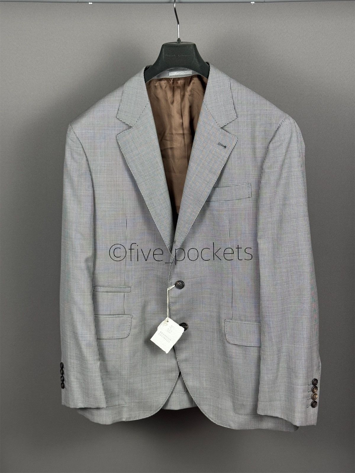 Brunello Cucinelli NEW Brunello Cucinelli Houndstooth Mens Sport Coat Blazer Size 44R - 1 Thumbnail