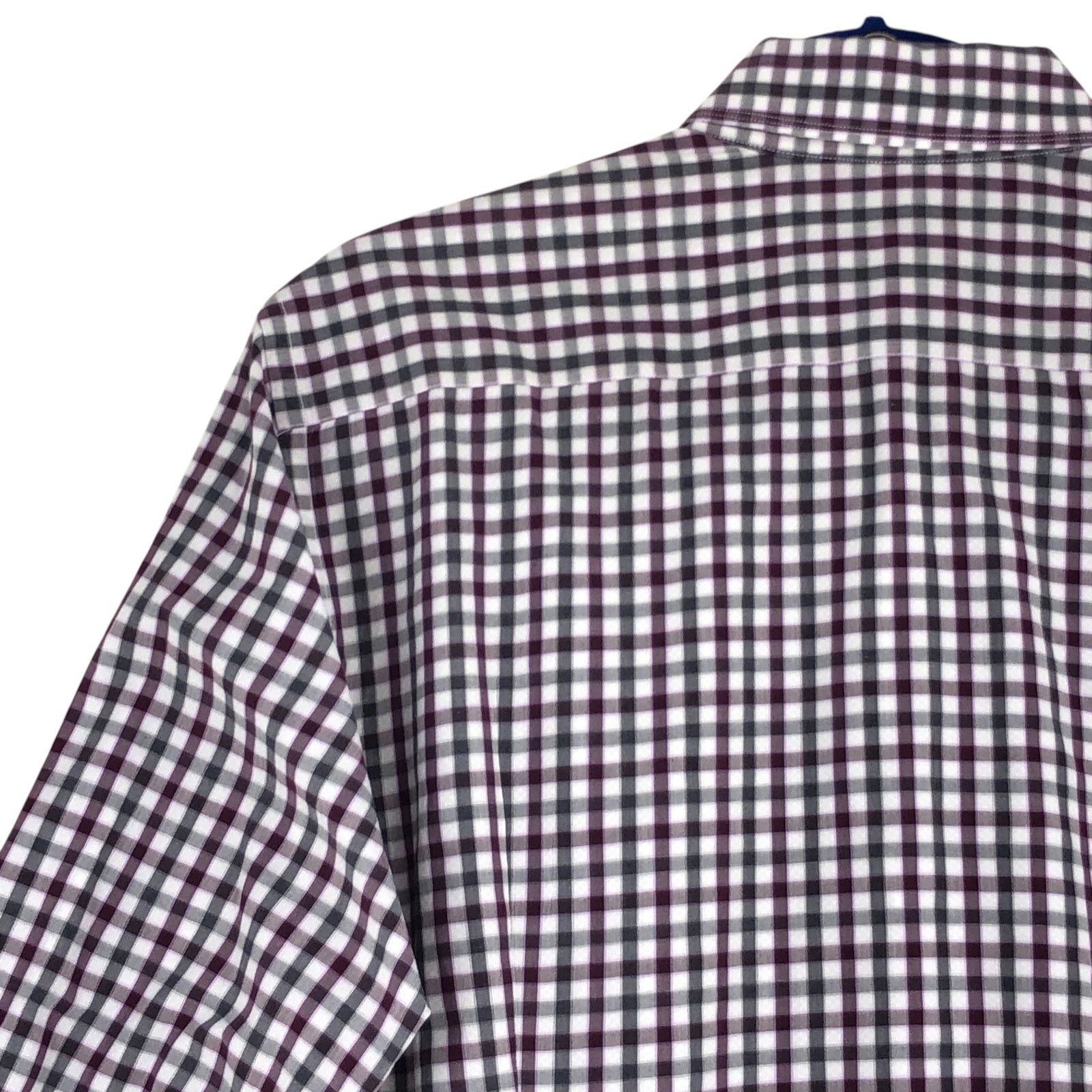 Canali Canali Size L Shirt Casual Button Down Check Purple Gray Size US L / EU 52-54 / 3 - 13 Thumbnail