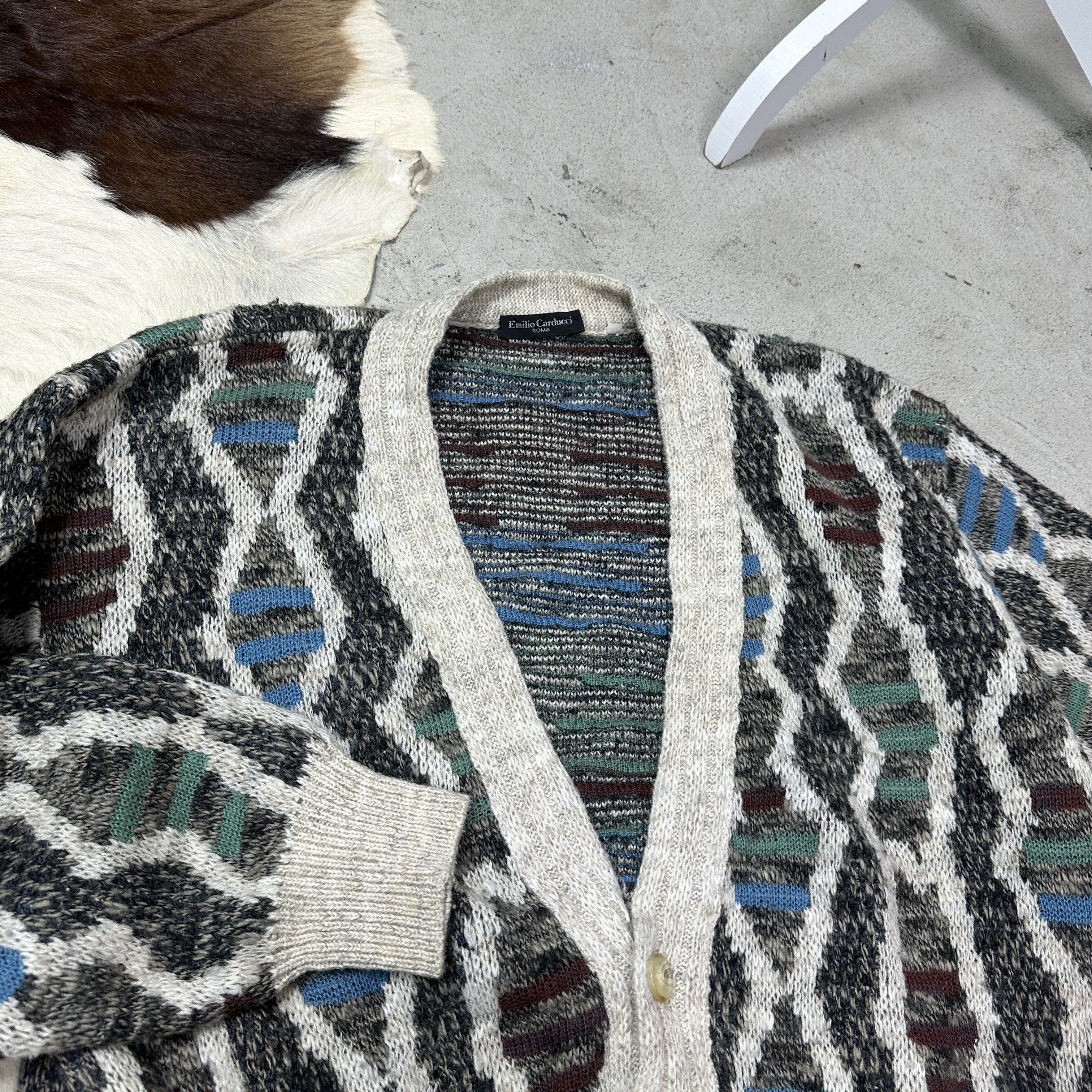 Vintage Vintage Cottage Streetwear Emilio Carducci Cardigan Y2K Size US L / EU 52-54 / 3 - 4 Thumbnail