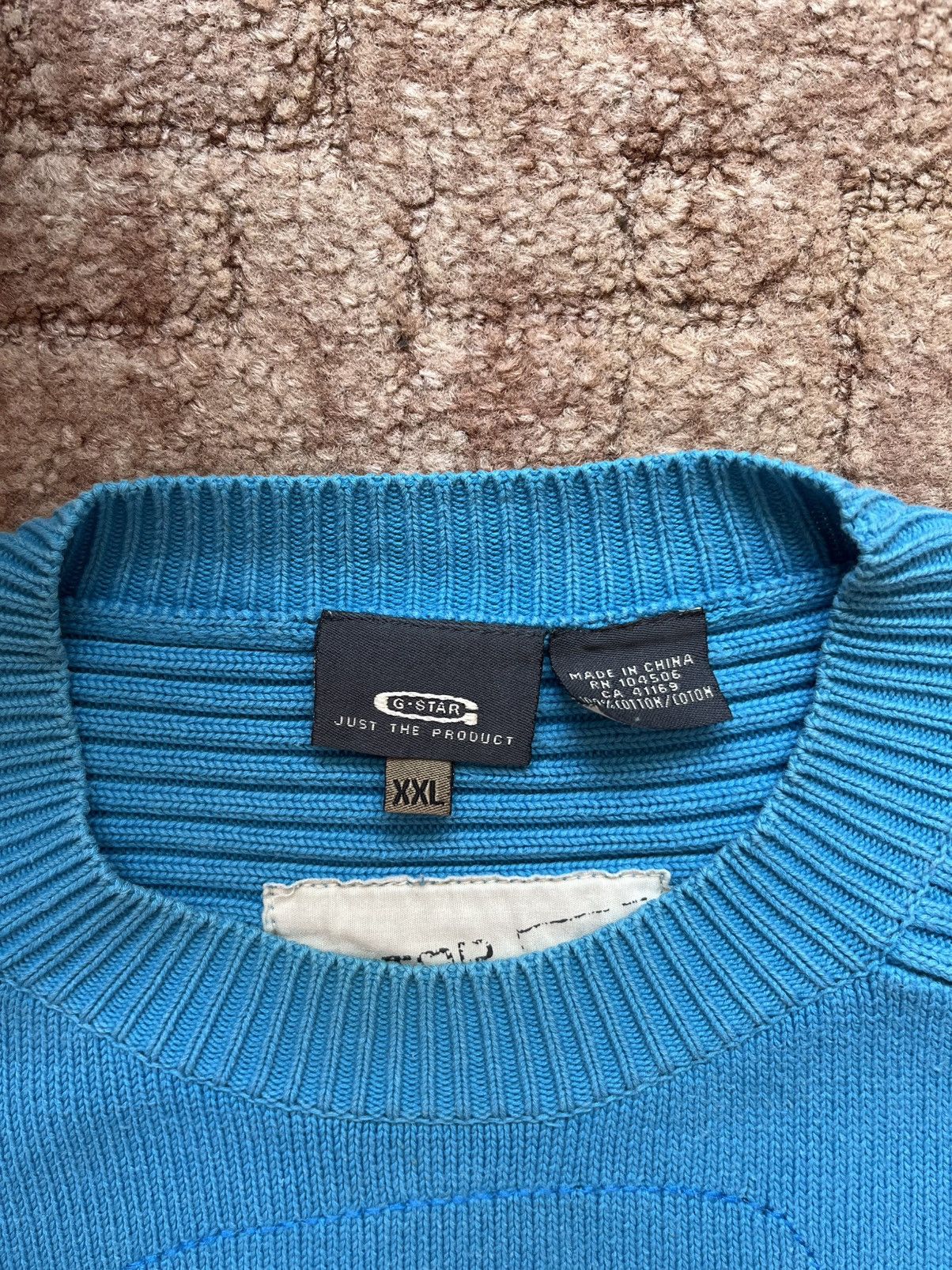 G-Star Vintage G-Star Raw Big Logo Blue Sweater Knit Heavy Cotton Size US XL / EU 56 / 4 - 3 Thumbnail