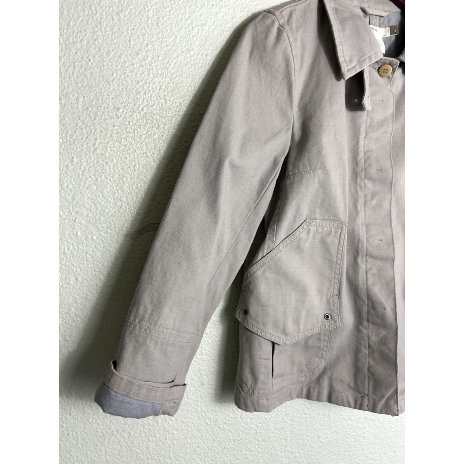 J.Crew J.CREW Women’s Small Beige Canvas Cotton Field Jacket Hunting Button Up Pockets Military Jacket Women S Beige Canvas Pockets Size S / US 4 / IT 40 - 2 Thumbnail