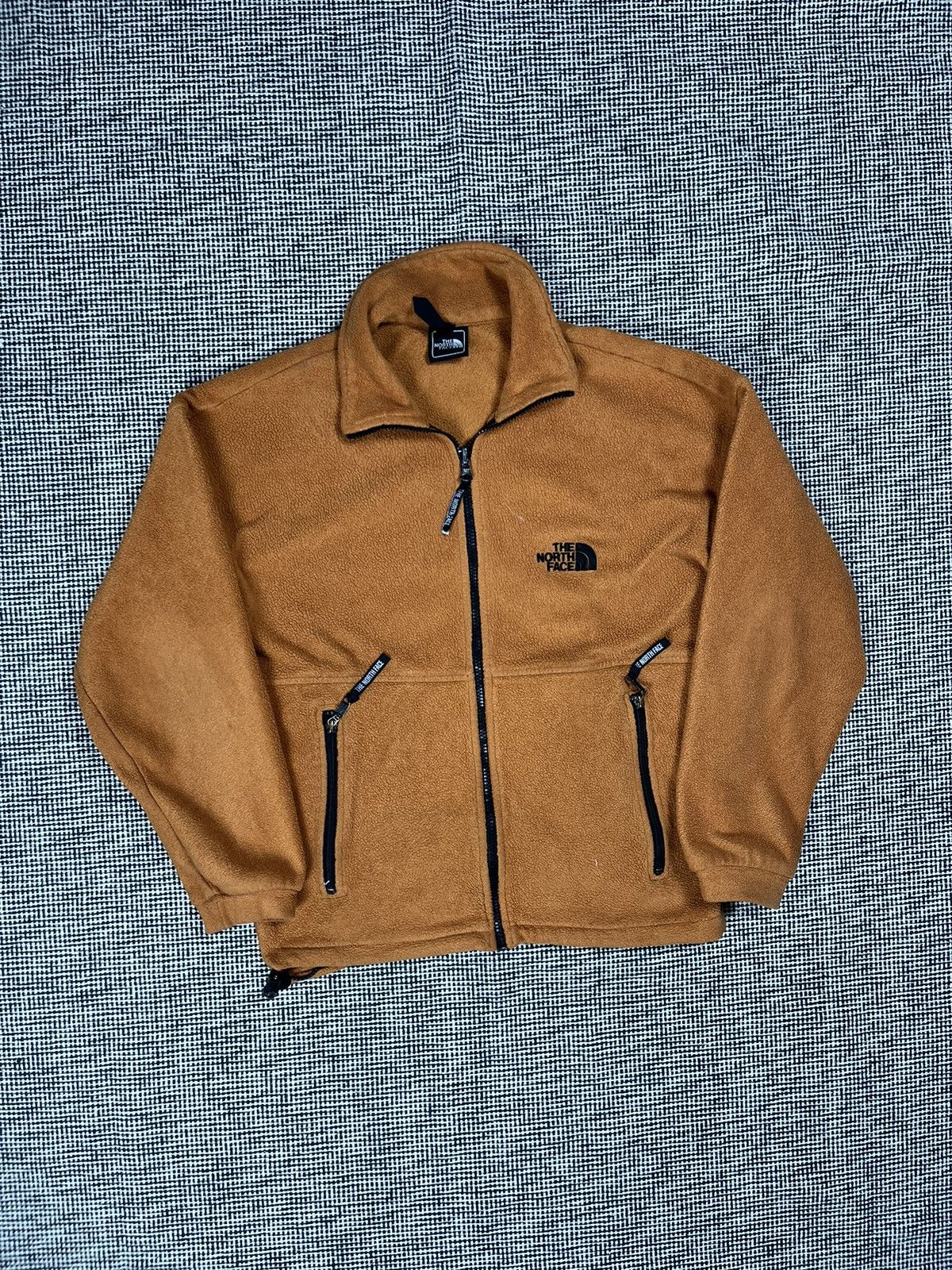 90s vintage tnf orange zip up fleece polar the north face
