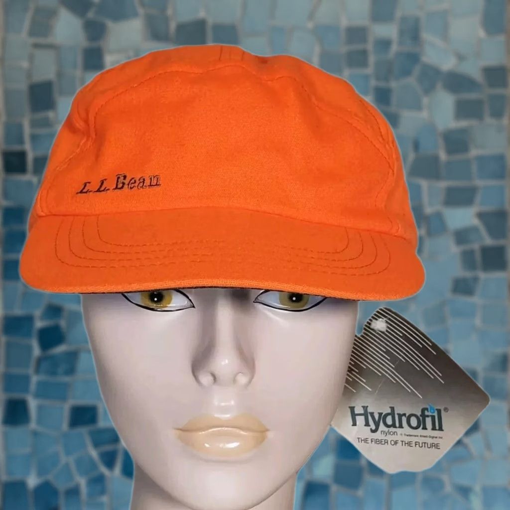 Vintage L.L.Bean Blaze Orange Hunting Cap - Vintage 6-Panel Hat Size 44L - 1 Thumbnail