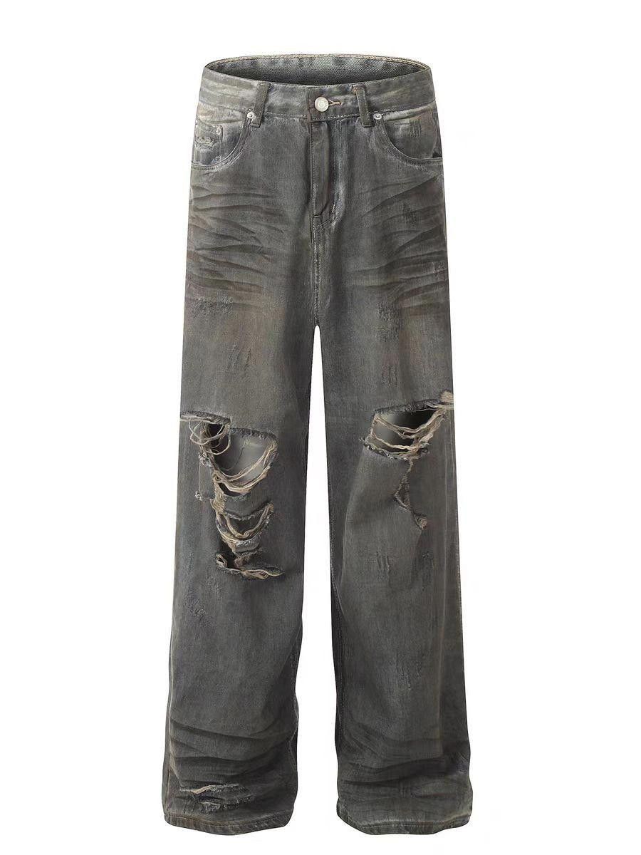 Vintage Distressed Baggy Wide Leg Denim Jeans Size US 30 / EU 46 - 4 Thumbnail