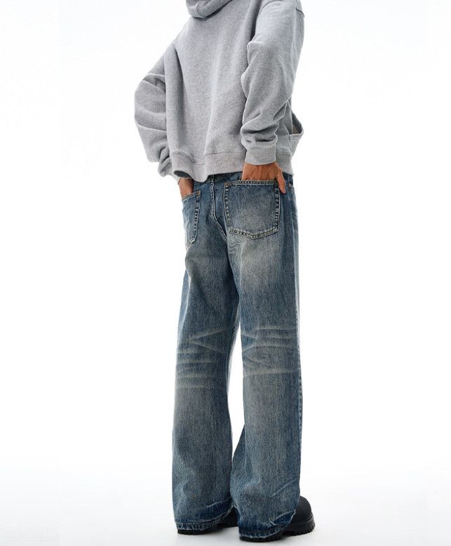 Japanese Brand American whisker tie-dye baggy wide-leg jeans for men Size US 32 / EU 48 - 4 Thumbnail