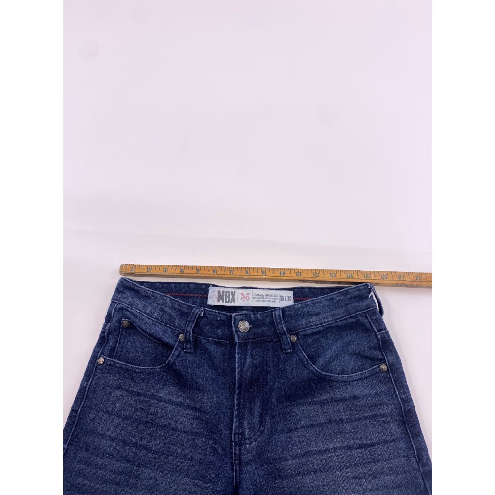 Denime MBX Denim Jeans Men’s 30x30 Blue Straight Jeans Men Dark Denim 30 in 30 in MBX Mens Blue Jeans Size US 30 / EU 46 - 2 Thumbnail