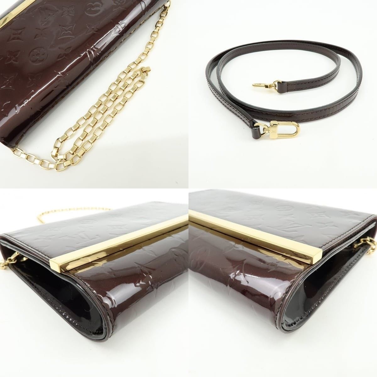 Louis Vuitton Louis Vuitton Monogram Vernis Ana Clutch Patent Burgundy Size ONE SIZE - 4 Thumbnail