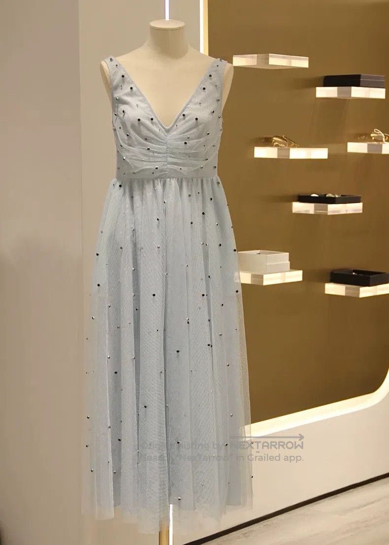 Valentino Valentino Light blue polka dot lace mesh skirt Size M / US 6-8 / IT 42-44 - 5 Thumbnail