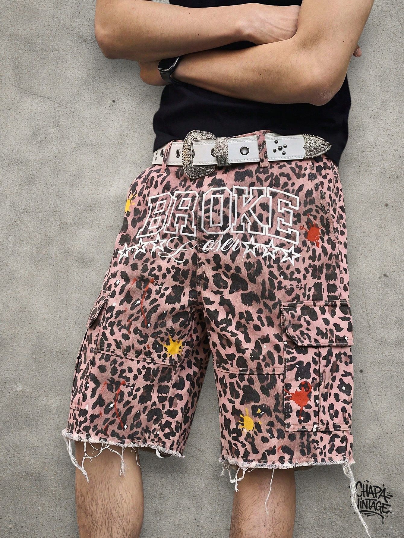 Japanese Brand Leopard distressed shorts Size US 32 / EU 48 - 3 Thumbnail