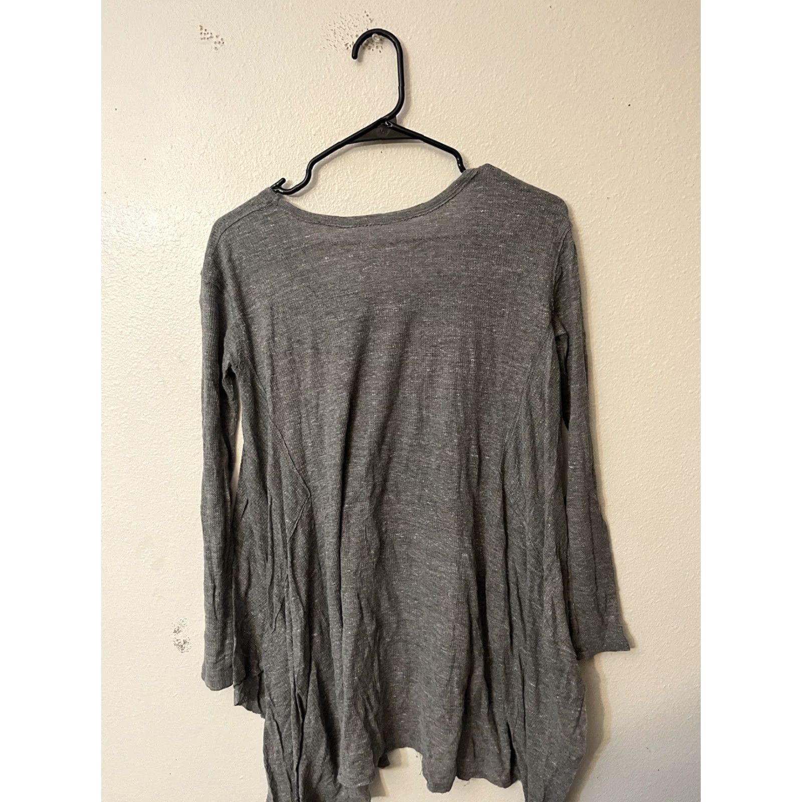 Free People We The Free Gray Knit Long Sleeve Lightweight T-Shirt XS Size XS / US 0-2 / IT 36-38 - 3 Thumbnail