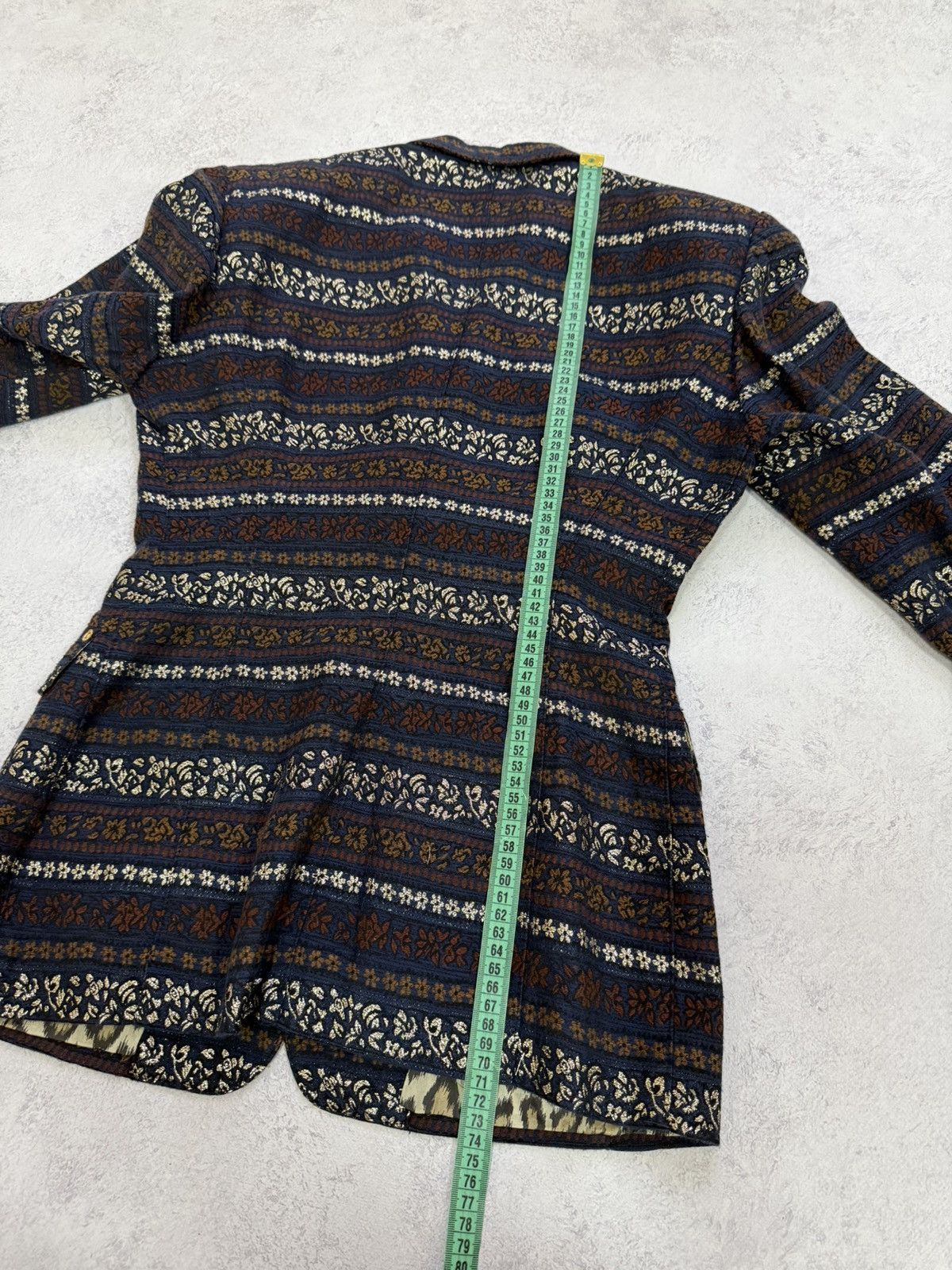 Jean Paul Gaultier Vintage 1990s Junior Gaultier Striped Floral Blazer Jacket Size L / US 10 / IT 46 - 21 Thumbnail