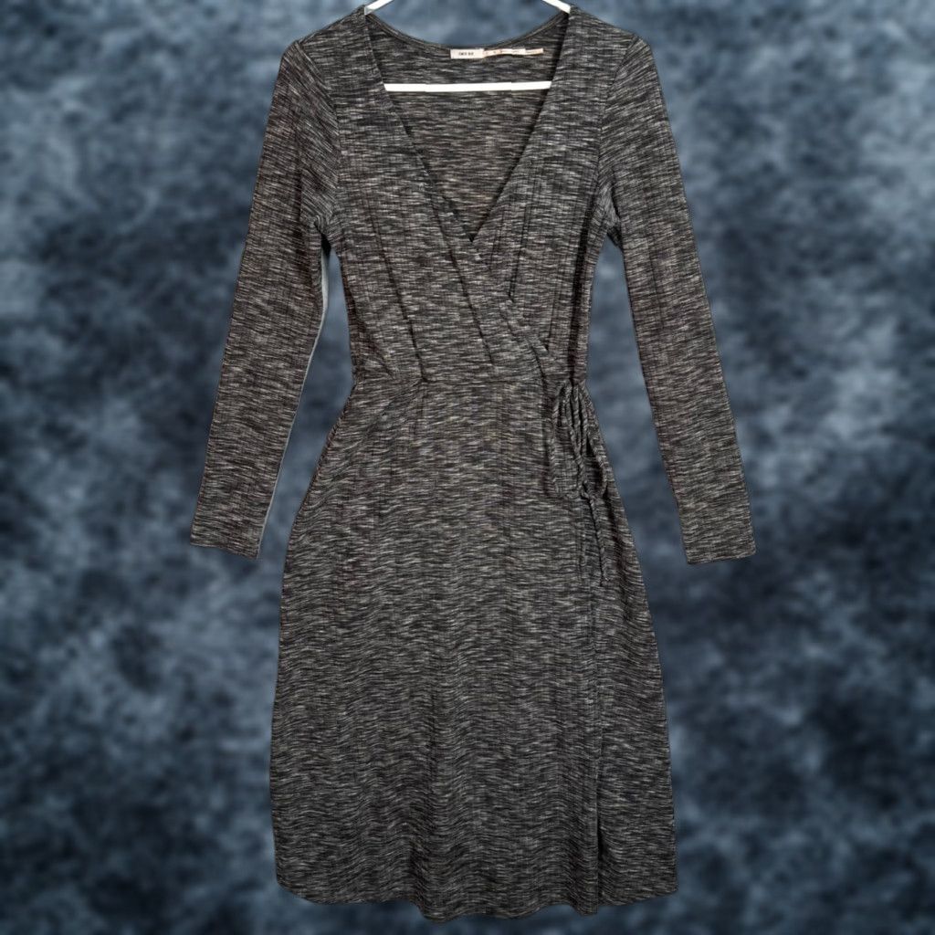 Vintage Kimchi Blue Wrap Dress Womens Size M Long Sleeve Heather Gray Midi Casual Size M / US 6-8 / IT 42-44 - 1 Thumbnail