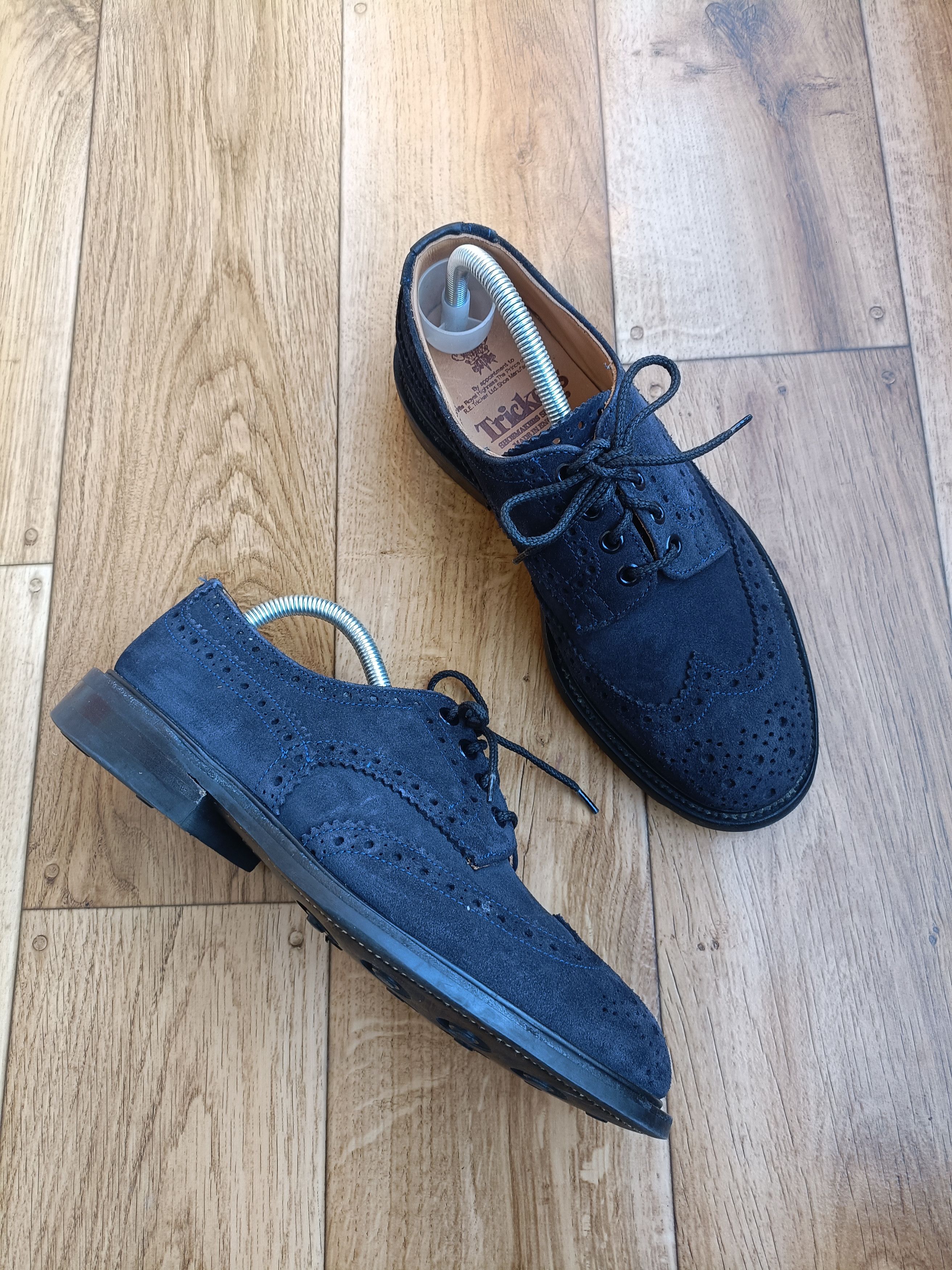 Tricker's Trickers Suede Calf Derby Brogue Size US 7 / EU 40 - 4 Thumbnail