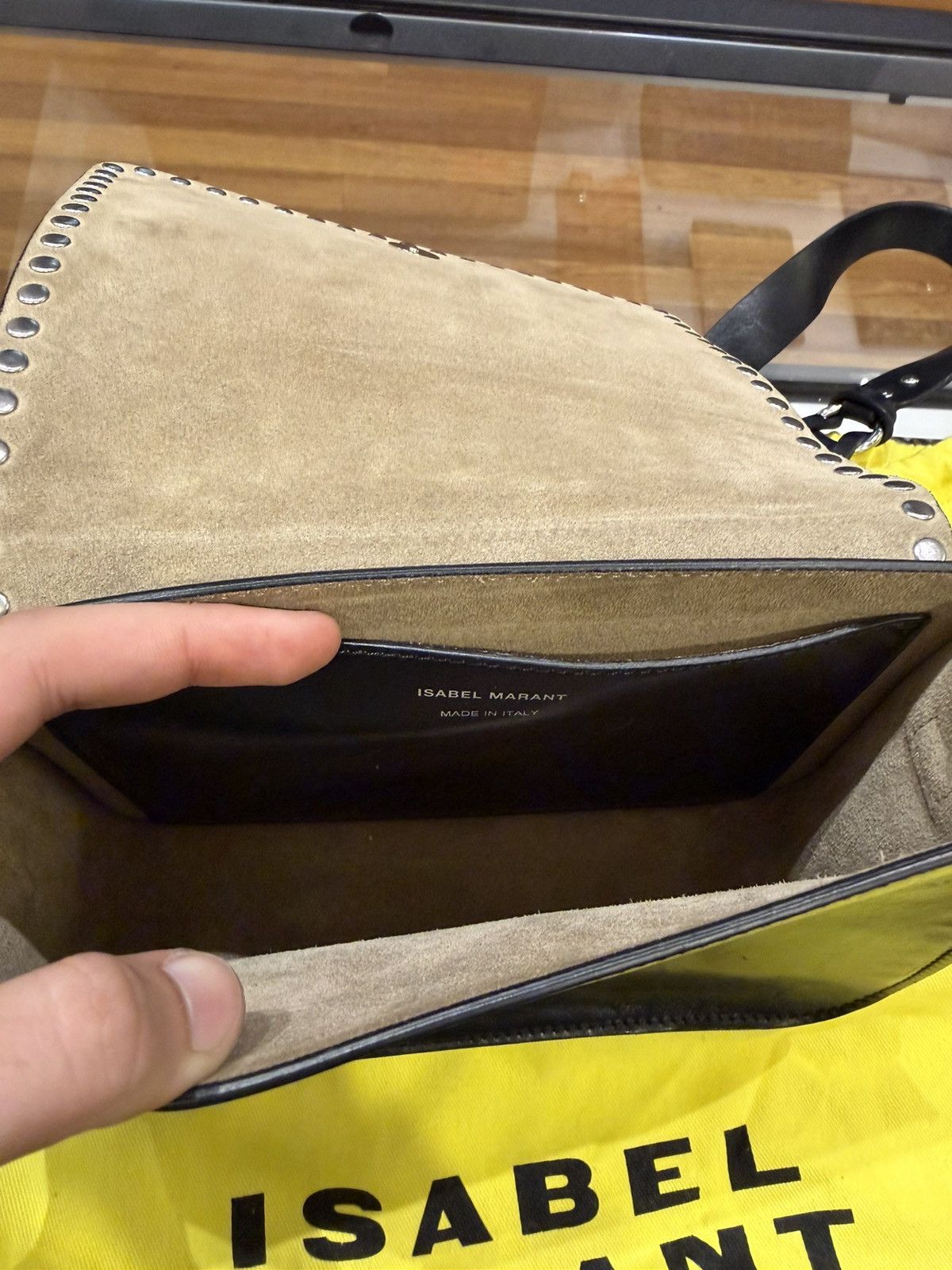 Isabel Marant Isabel Marant Black Leather Calibar Silver Studded Bag Size ONE SIZE - 5 Thumbnail