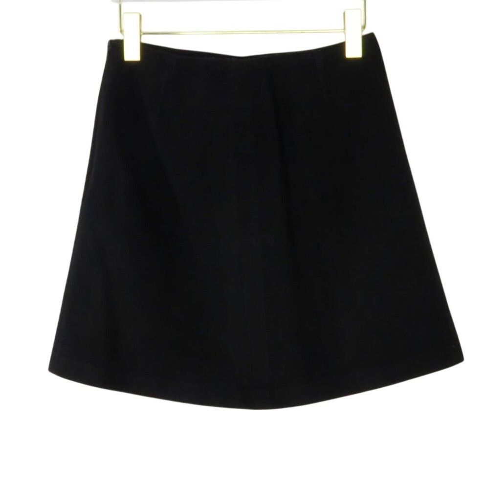 Vintage Vintage Express Black Mini Skirt A-Line Wool Skirt 6 Size 28" / US 6 / IT 42 - 2 Thumbnail