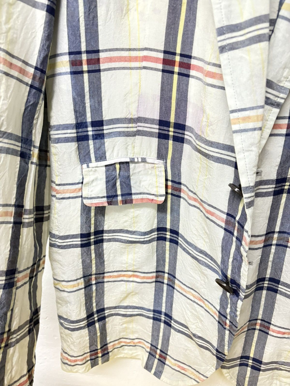 Yohji Yamamoto Vintage Rayon Yohji Yamamoto Ys Blazer Plaid Patchwork Size 50R - 16 Thumbnail