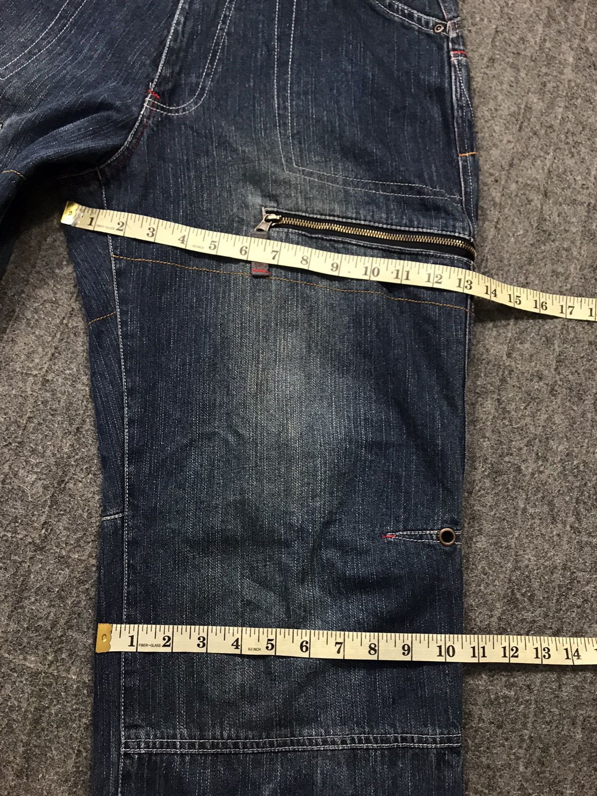 Japanese Brand Hobo Denim Standard Multipocket Cargo Indigo Straight Cut Size US 28 / EU 44 - 15 Thumbnail